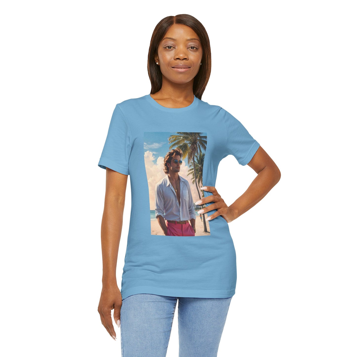 Man On The Beach Jersey Short Sleeve Tee