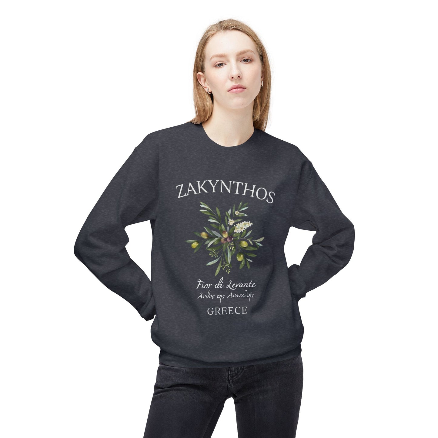 Zakynthos (Zante) Greece Olive Graphic Sweatshirt