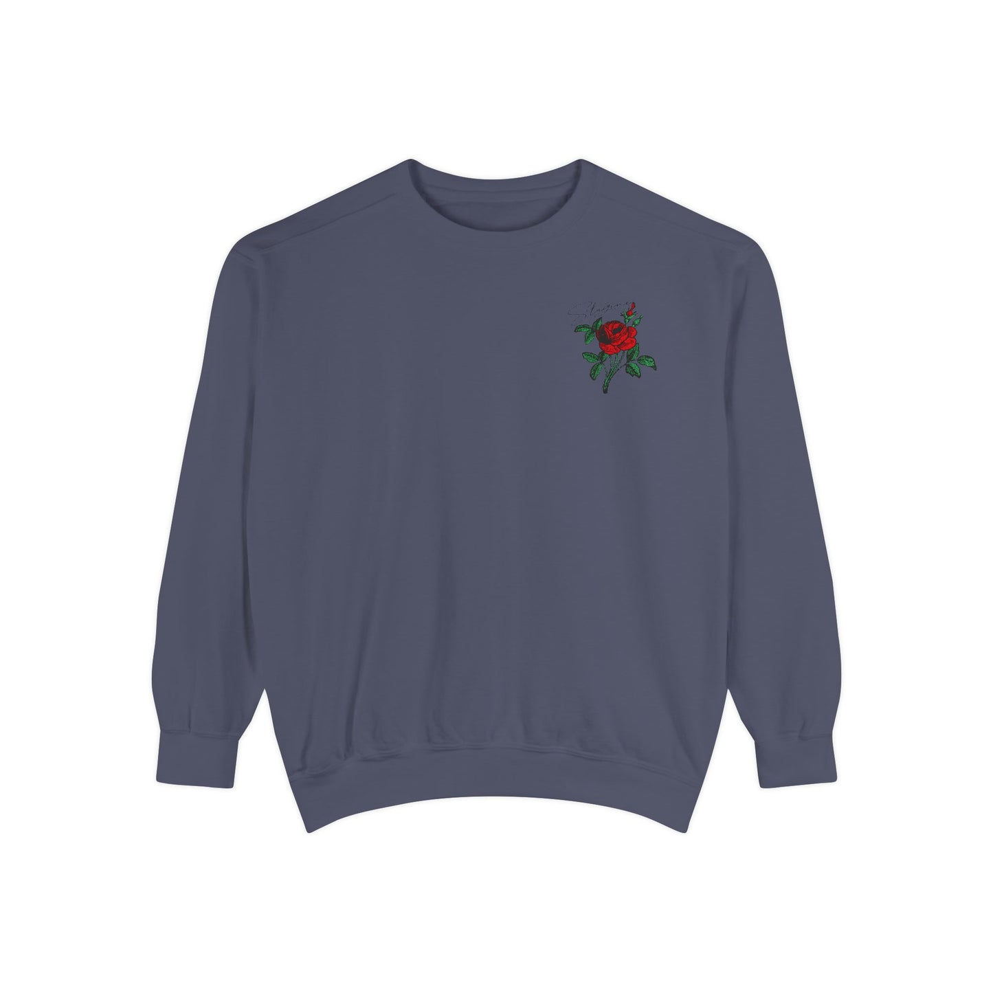 Elegant Rose Garment-Dyed Sweatshirt