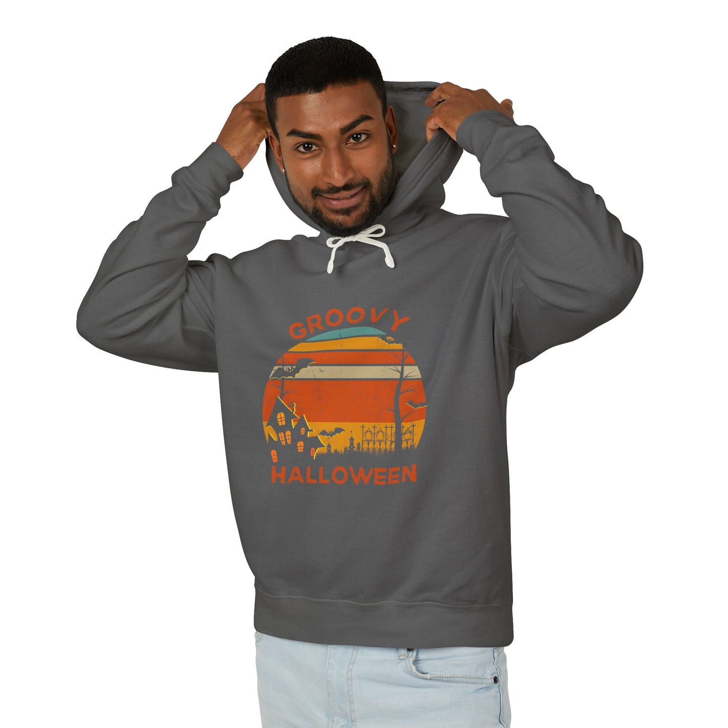 Groovy Halloween Lightweight Hooded Sweatshirt