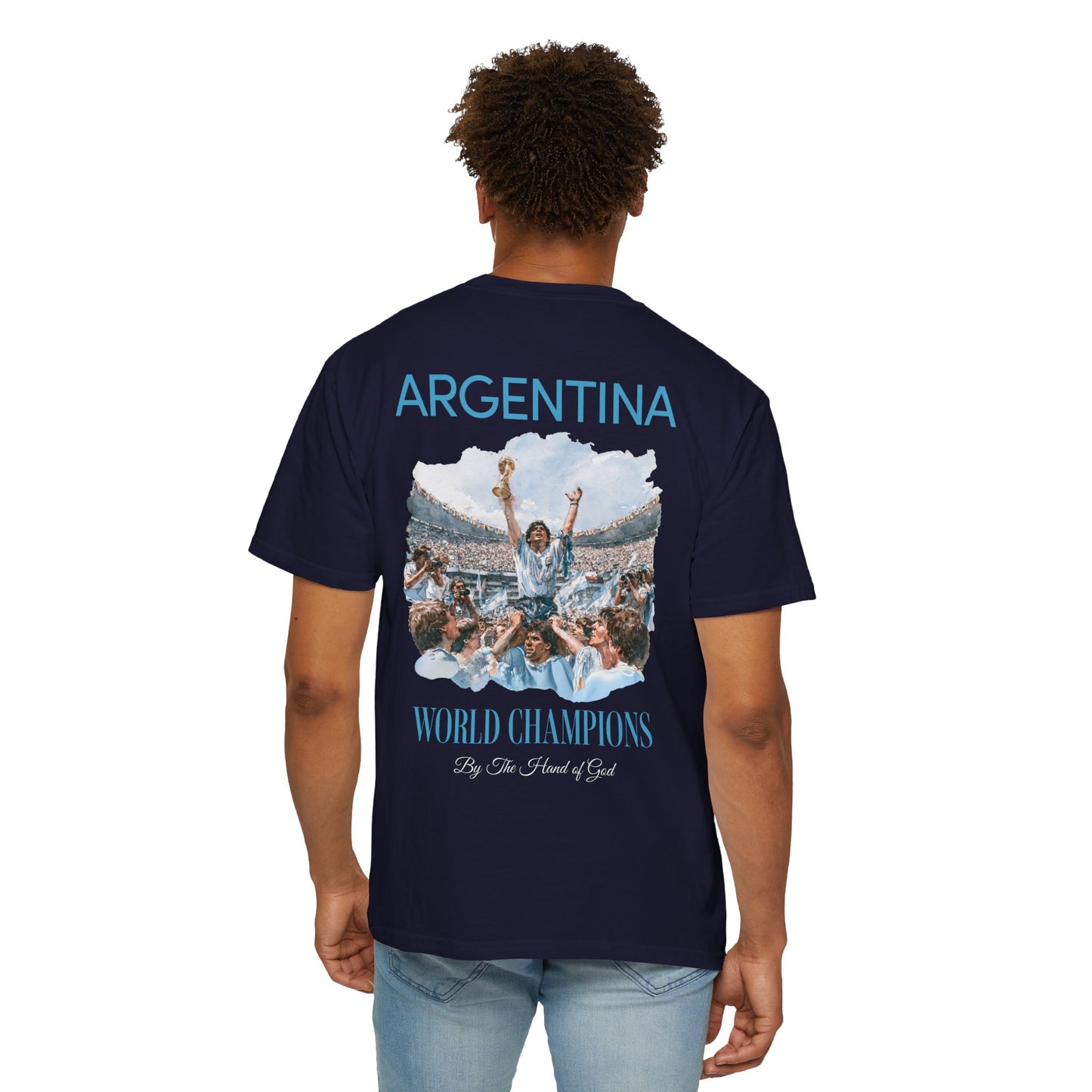 Argentina Football World Champions Mexico '86 Retro Graphic T-Shirt