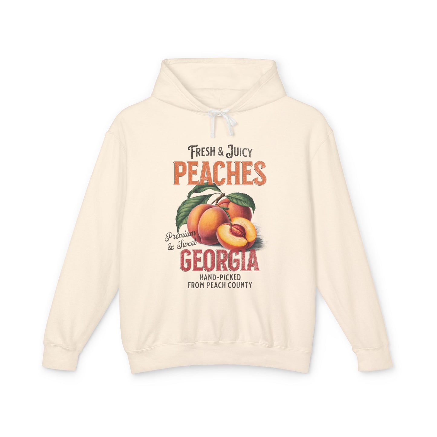 Fruit Peach Retro Graphic Hoodie