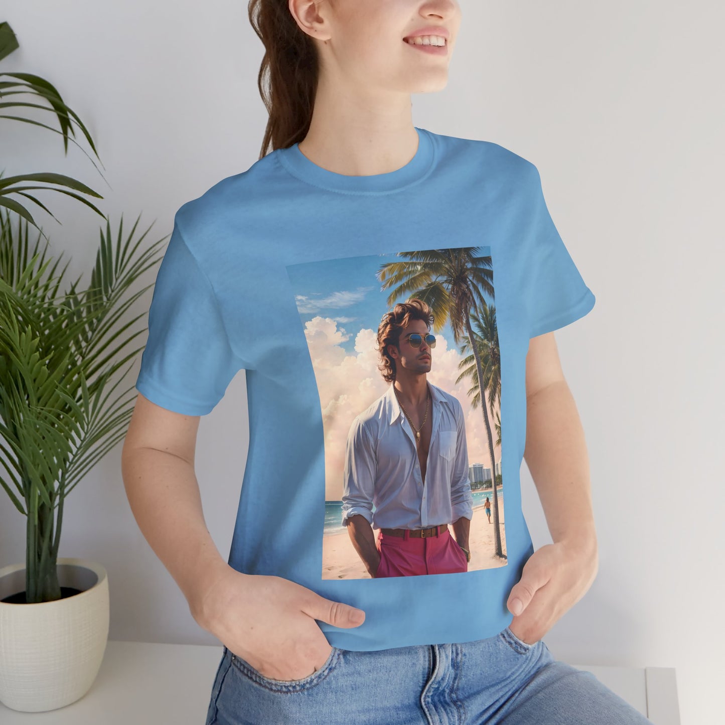 Man On The Beach Jersey Short Sleeve Tee