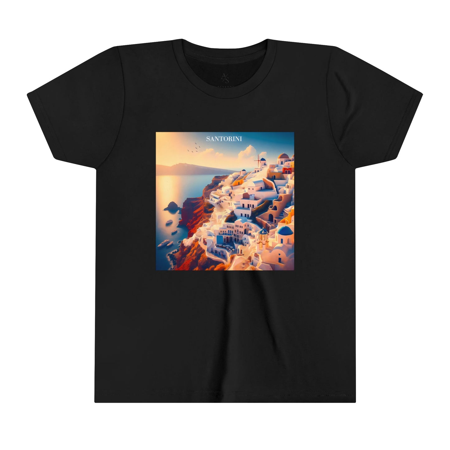 Santorini Sunset Disney Pixar Style Youth Short Sleeve Tee