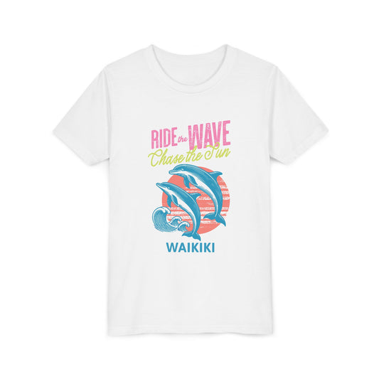 Waikiki Ride the Wave Chase the Sun Youth T-shirt