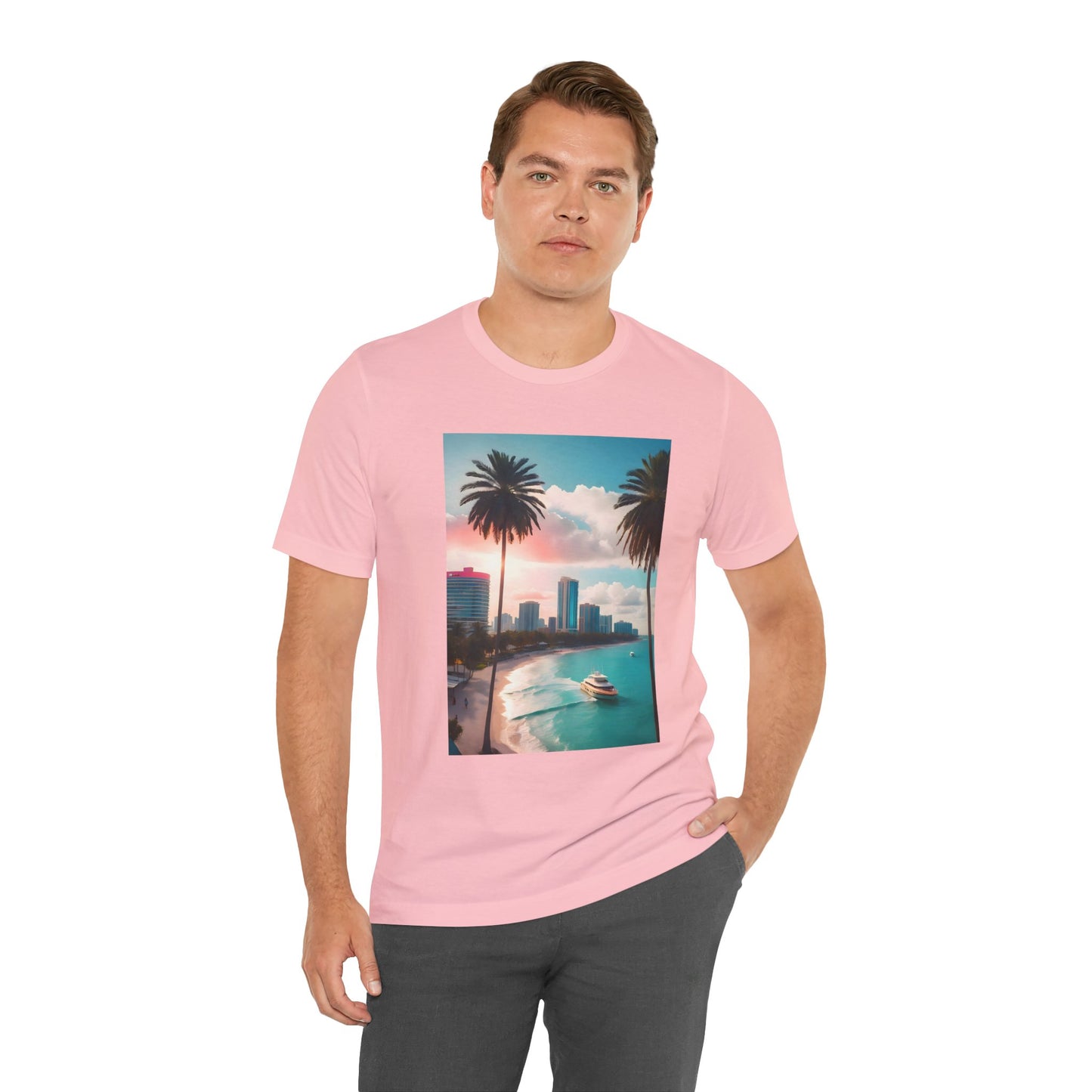 Miami Sunset Jersey Short Sleeve Tee