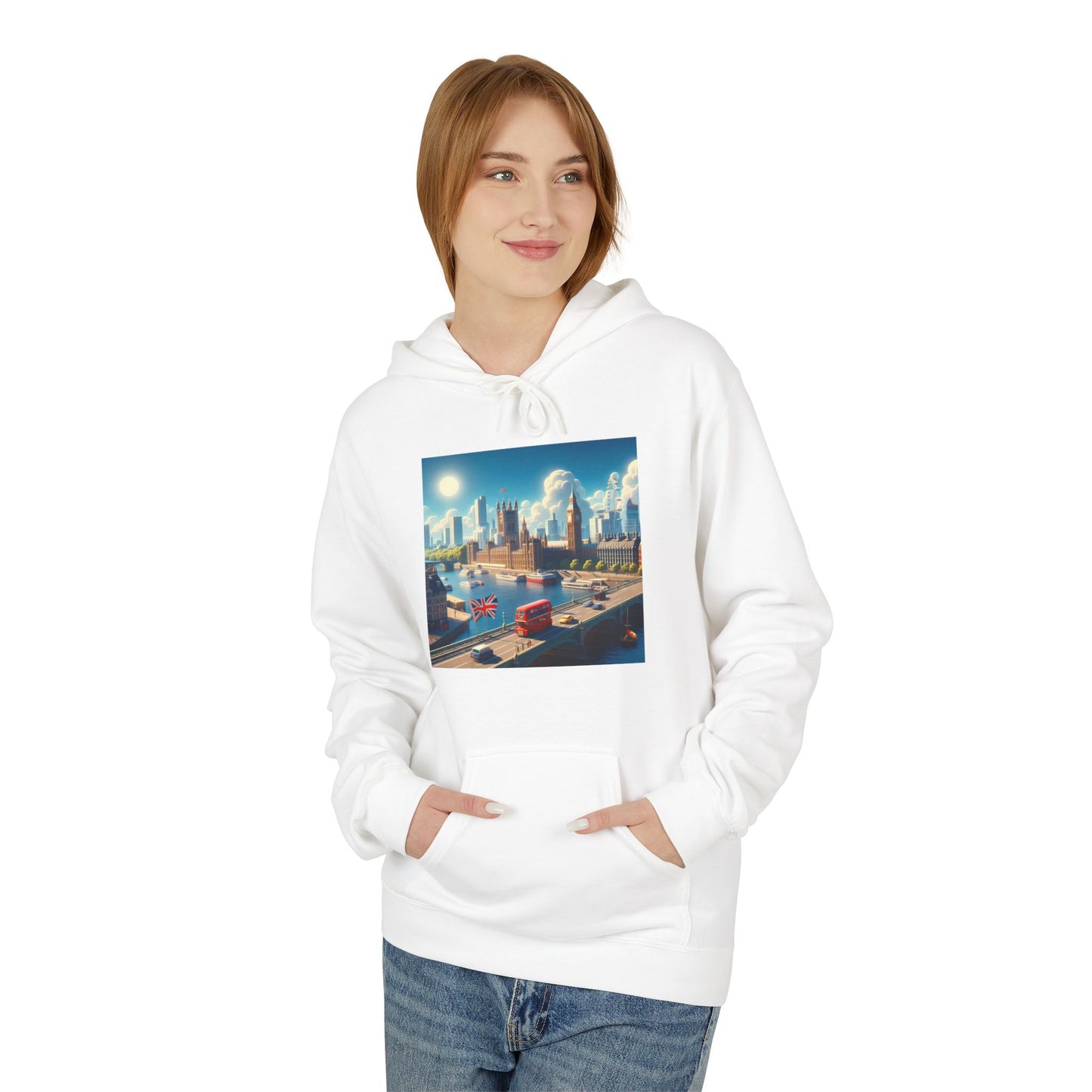 London Disney Pixar Style Midweight Softstyle Fleece Hoodie