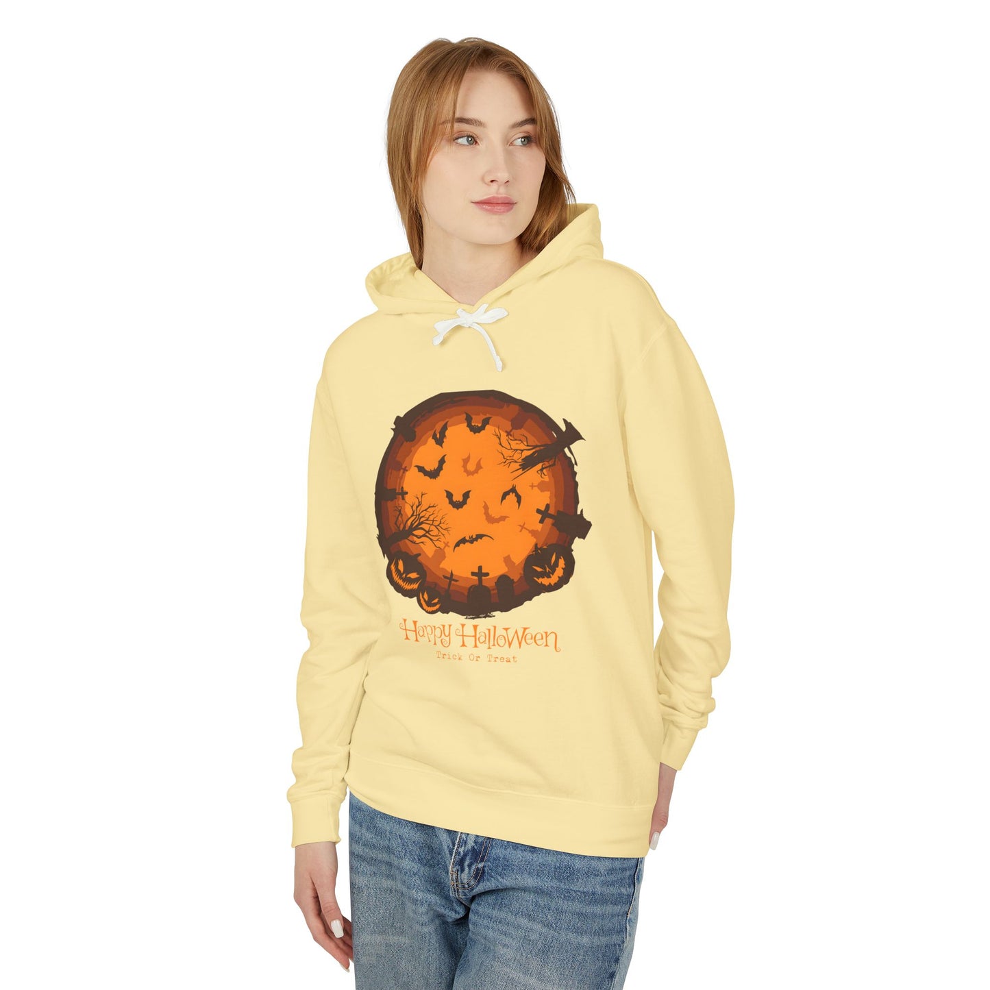 Happy Halloween Lightweight Hooded Sweatshirt