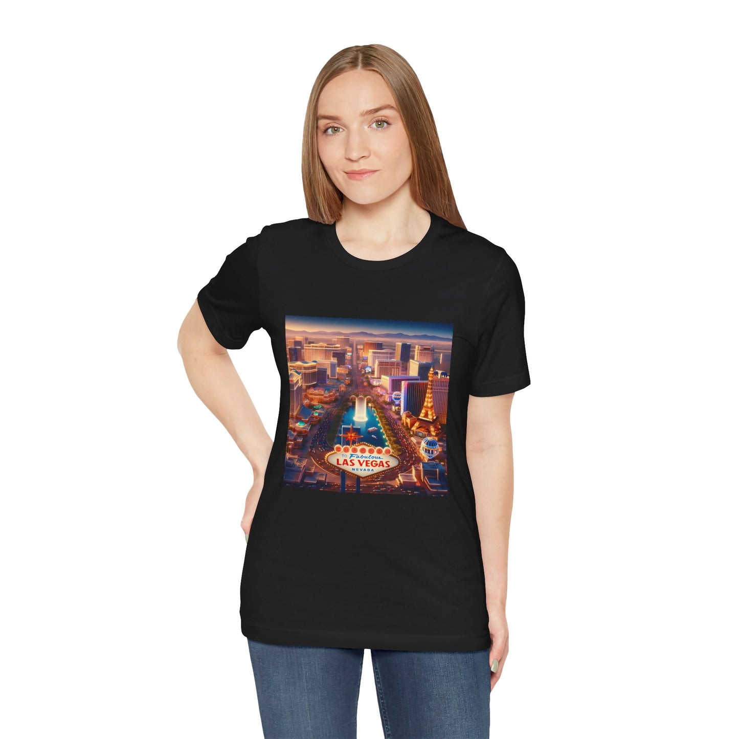 Las Vegas Sunset Disney Pixar Style Jersey Short Sleeve Tee