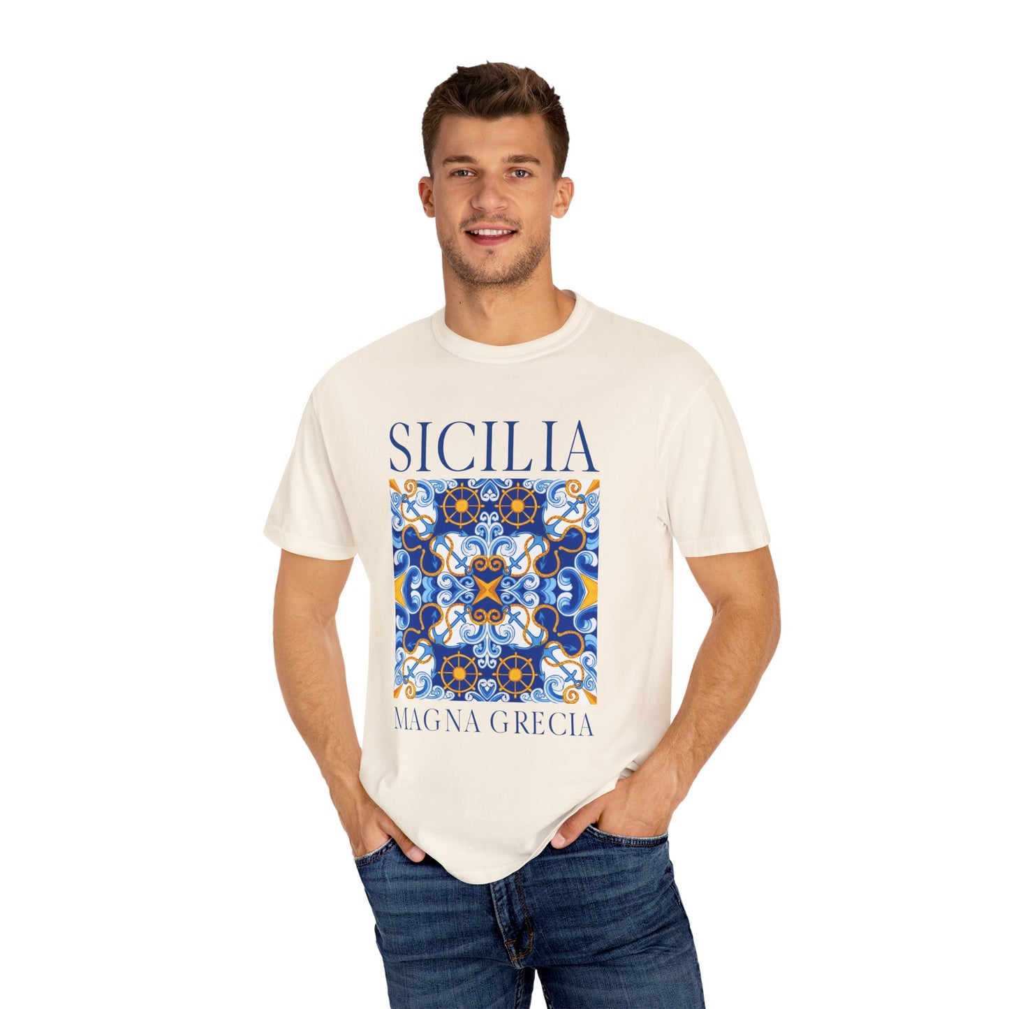 Sicily Italy Vintage Mosaic Graphic T-Shirt