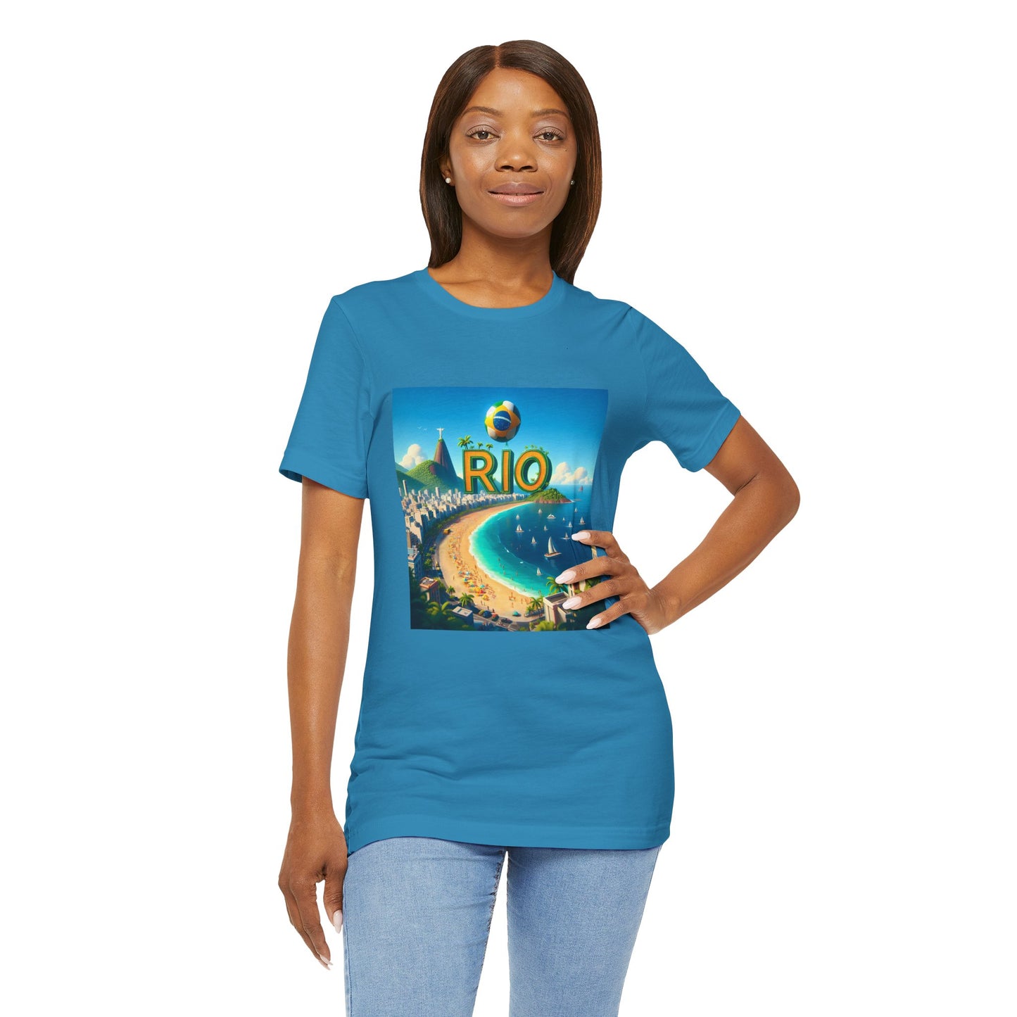 Rio Copacabana Beach Disney Pixar Style Jersey Short Sleeve Tee