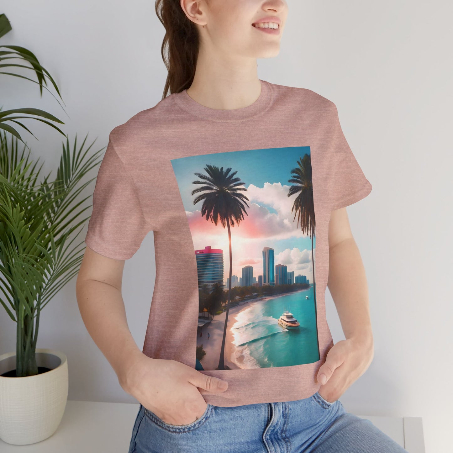 Miami Sunset Jersey Short Sleeve Tee