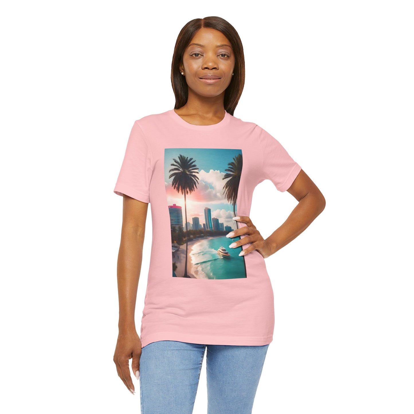 Miami Sunset Jersey Short Sleeve Tee