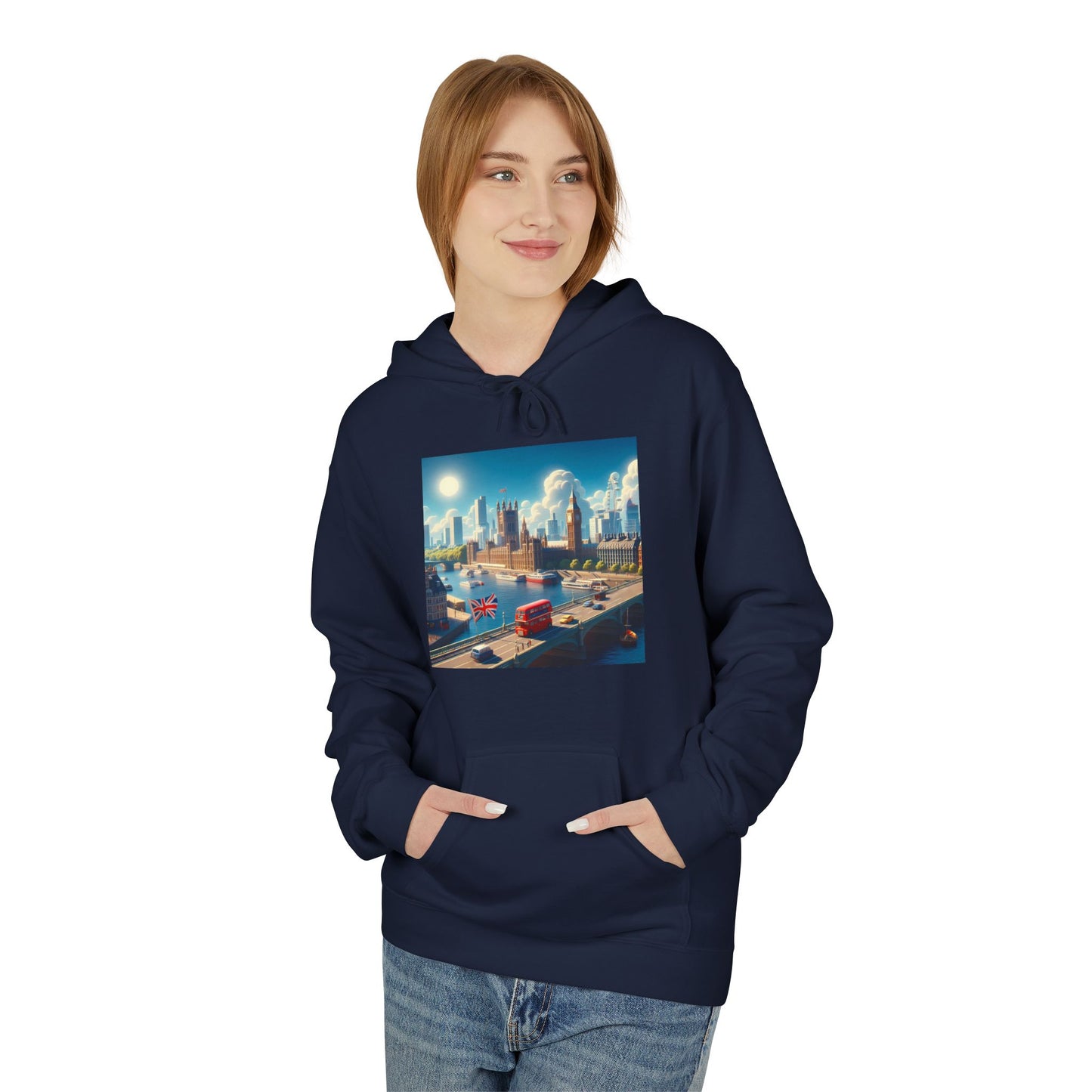 London Disney Pixar Style Midweight Softstyle Fleece Hoodie