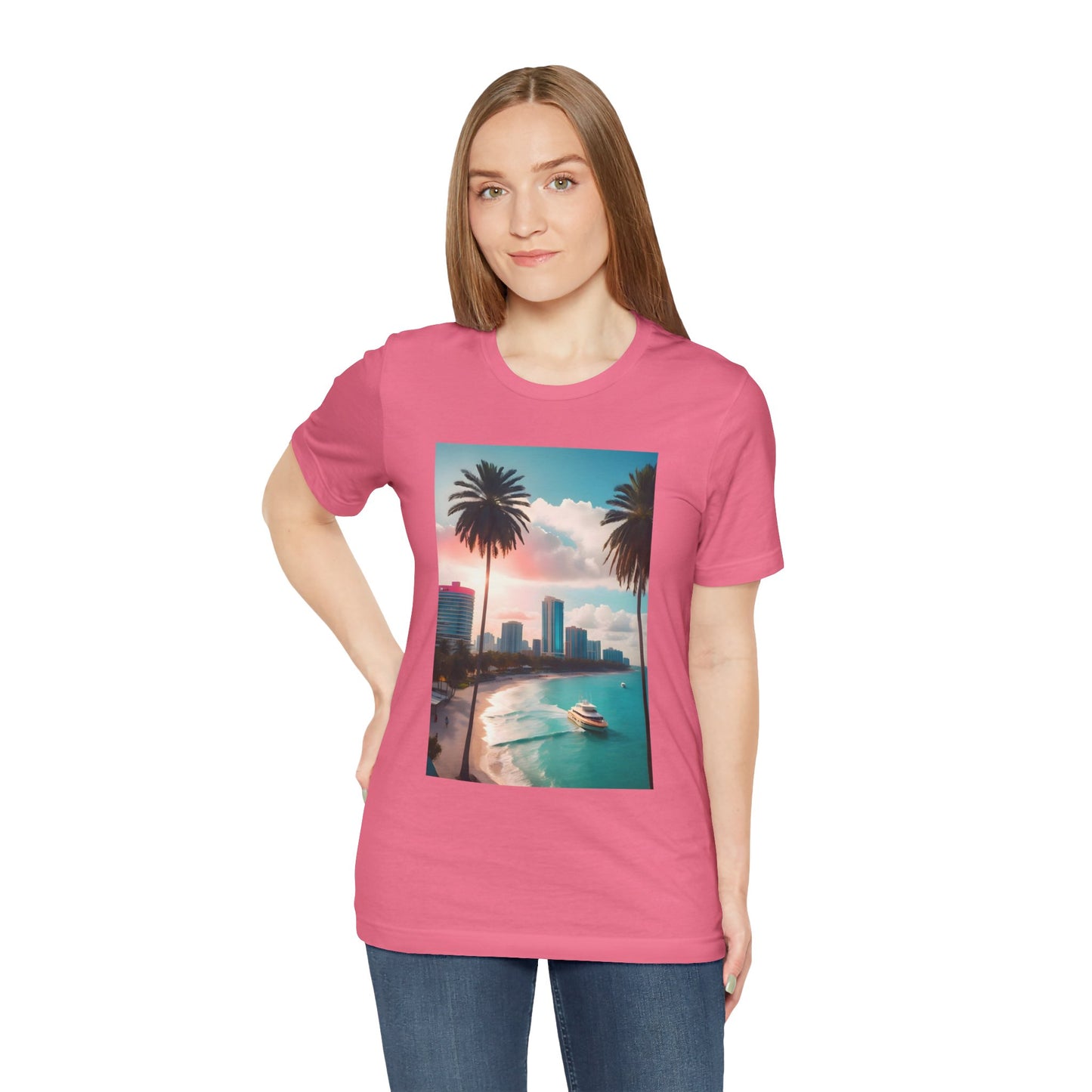 Miami Sunset Jersey Short Sleeve Tee