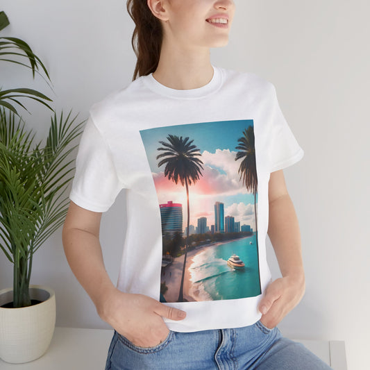 Miami Sunset Jersey Short Sleeve Tee