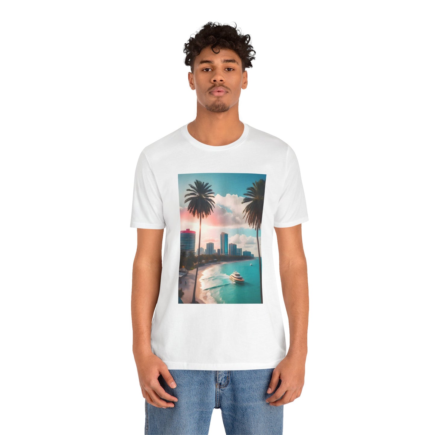 Miami Sunset Jersey Short Sleeve Tee