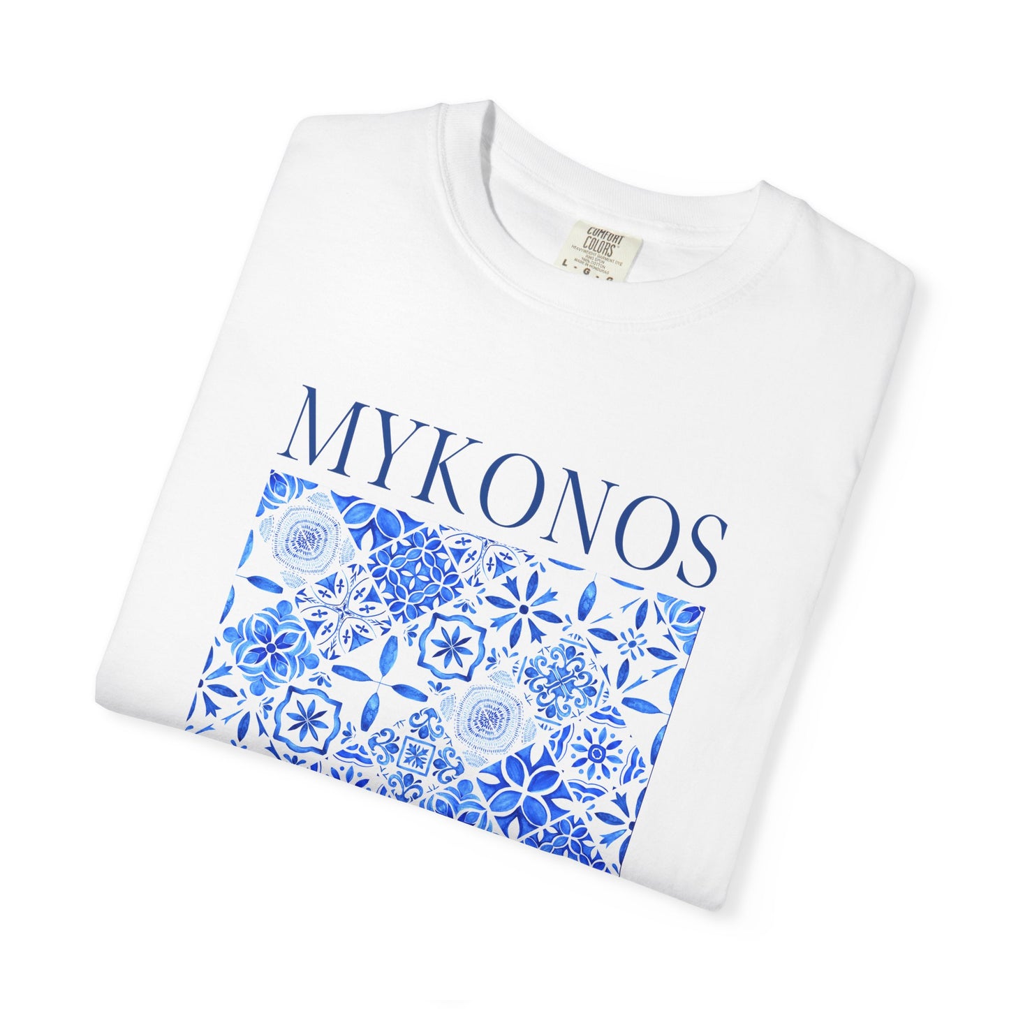 Mykonos Vintage Mosaic Graphic T-Shirt - Greece Travel Tee