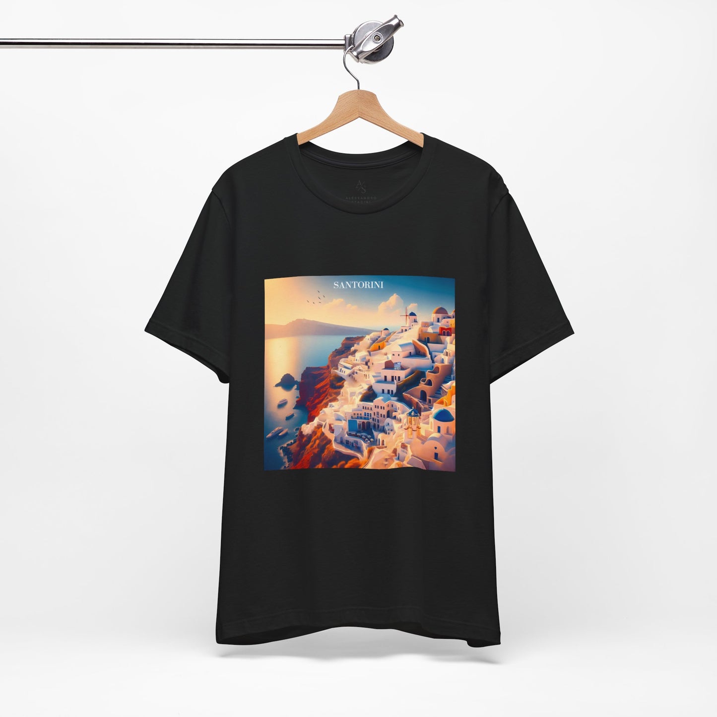 Santorini Sunset Disney Pixar Style Jersey Short Sleeve Tee