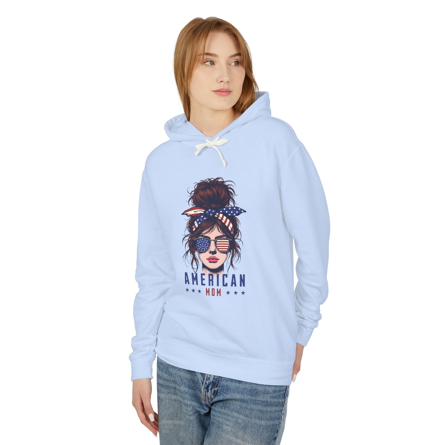 American Mom Lightweight Hooded Sweatshirt