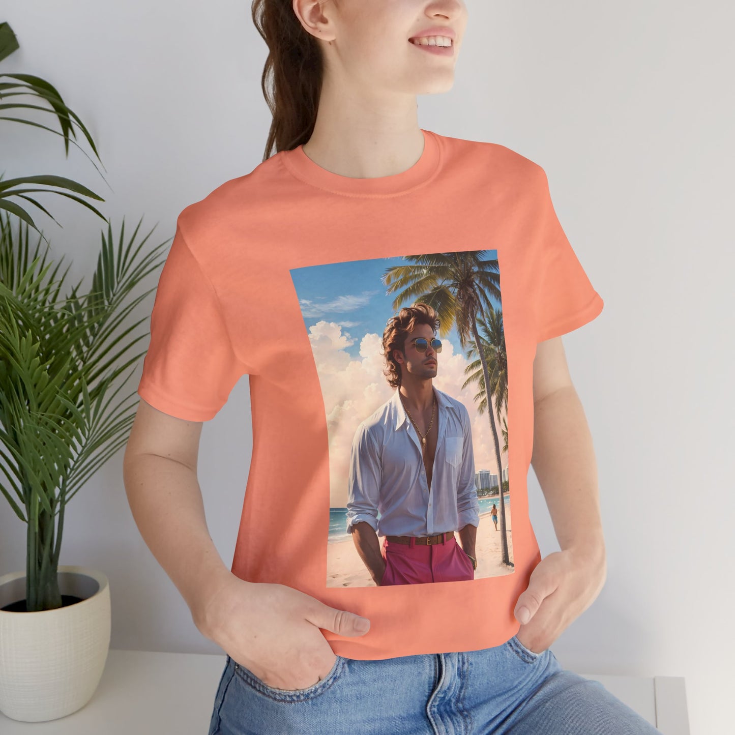 Man On The Beach Jersey Short Sleeve Tee