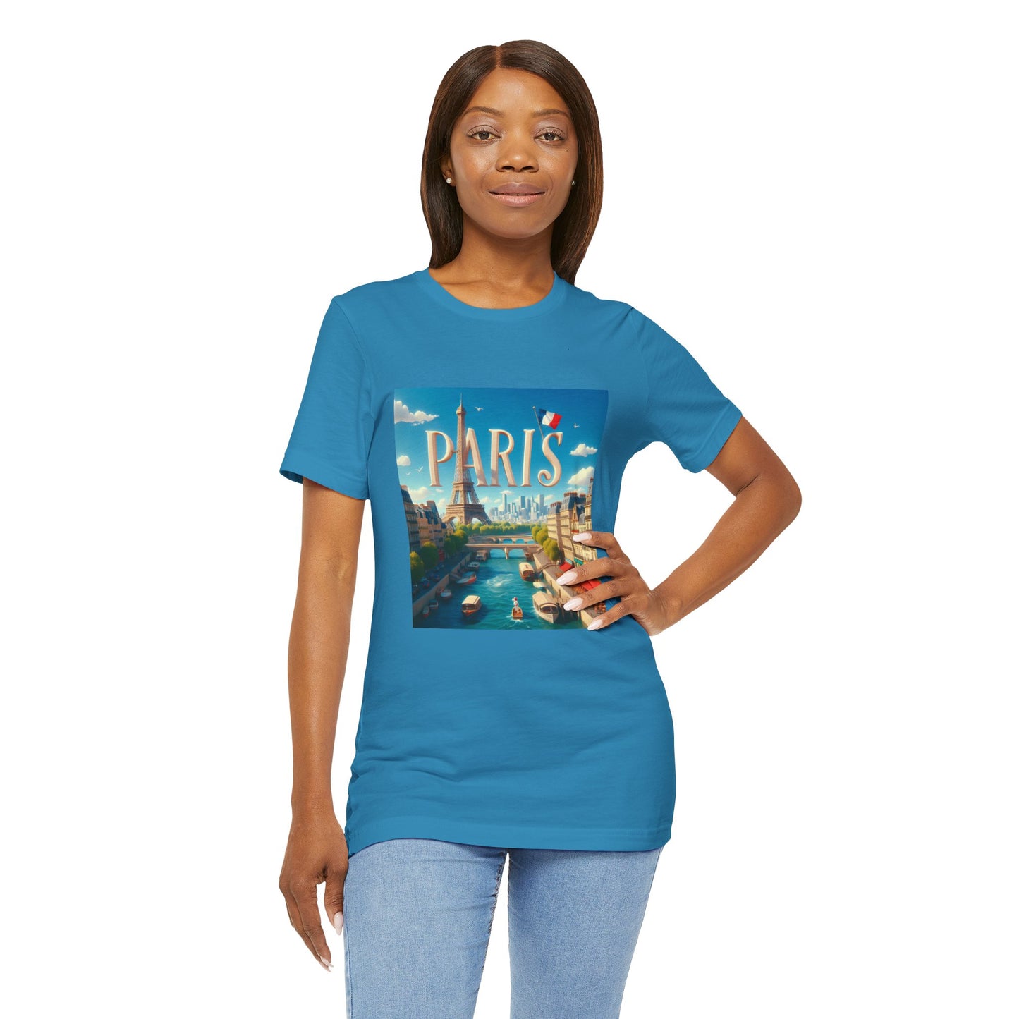 Paris Disney Pixar Style Jersey Short Sleeve Tee