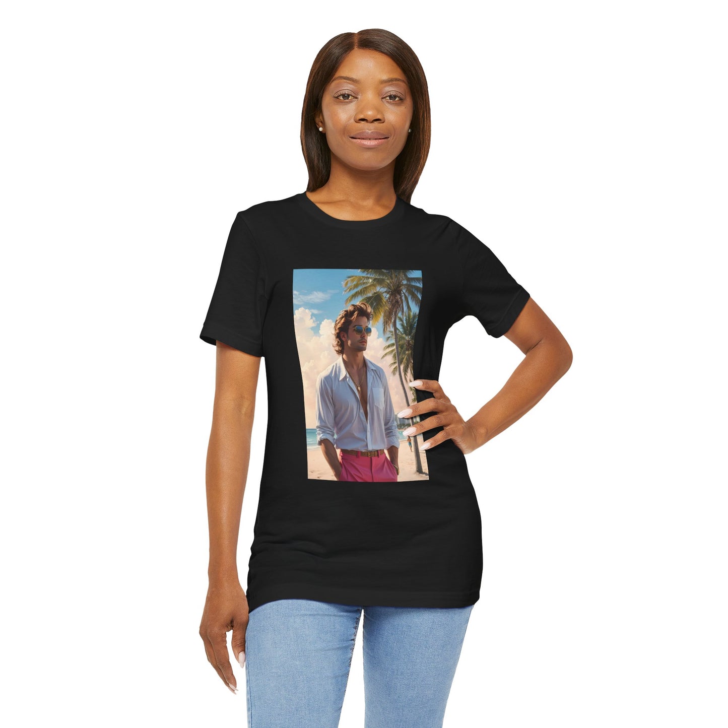 Man On The Beach Jersey Short Sleeve Tee