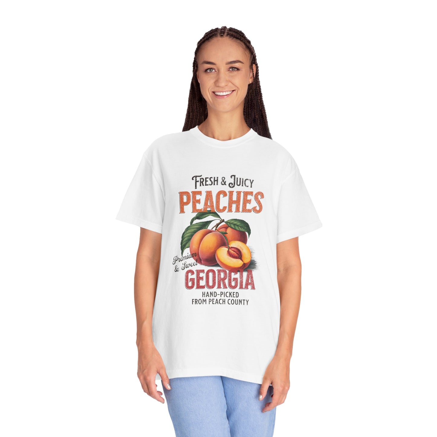 Fruit Peach Retro Graphic T-Shirt