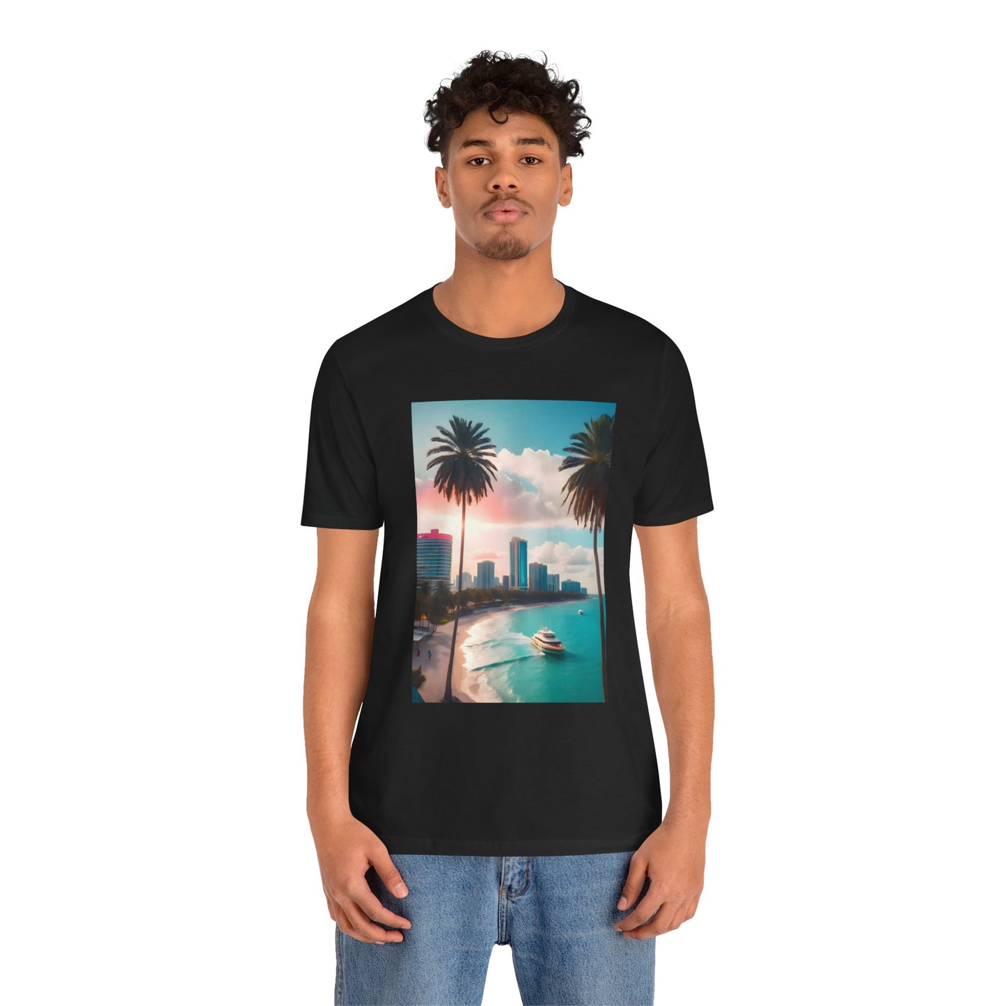 Miami Sunset Jersey Short Sleeve Tee