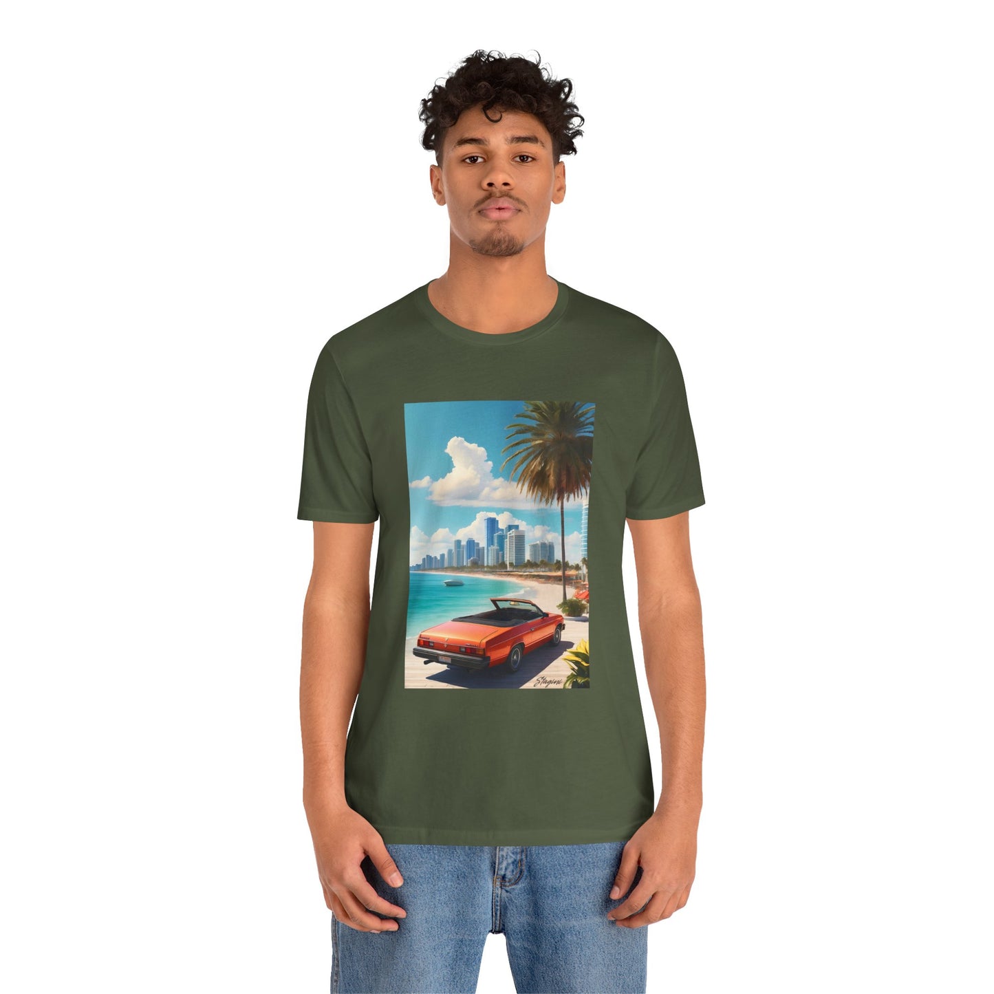 Car On The Beach Jersey Short Sleeve Tee