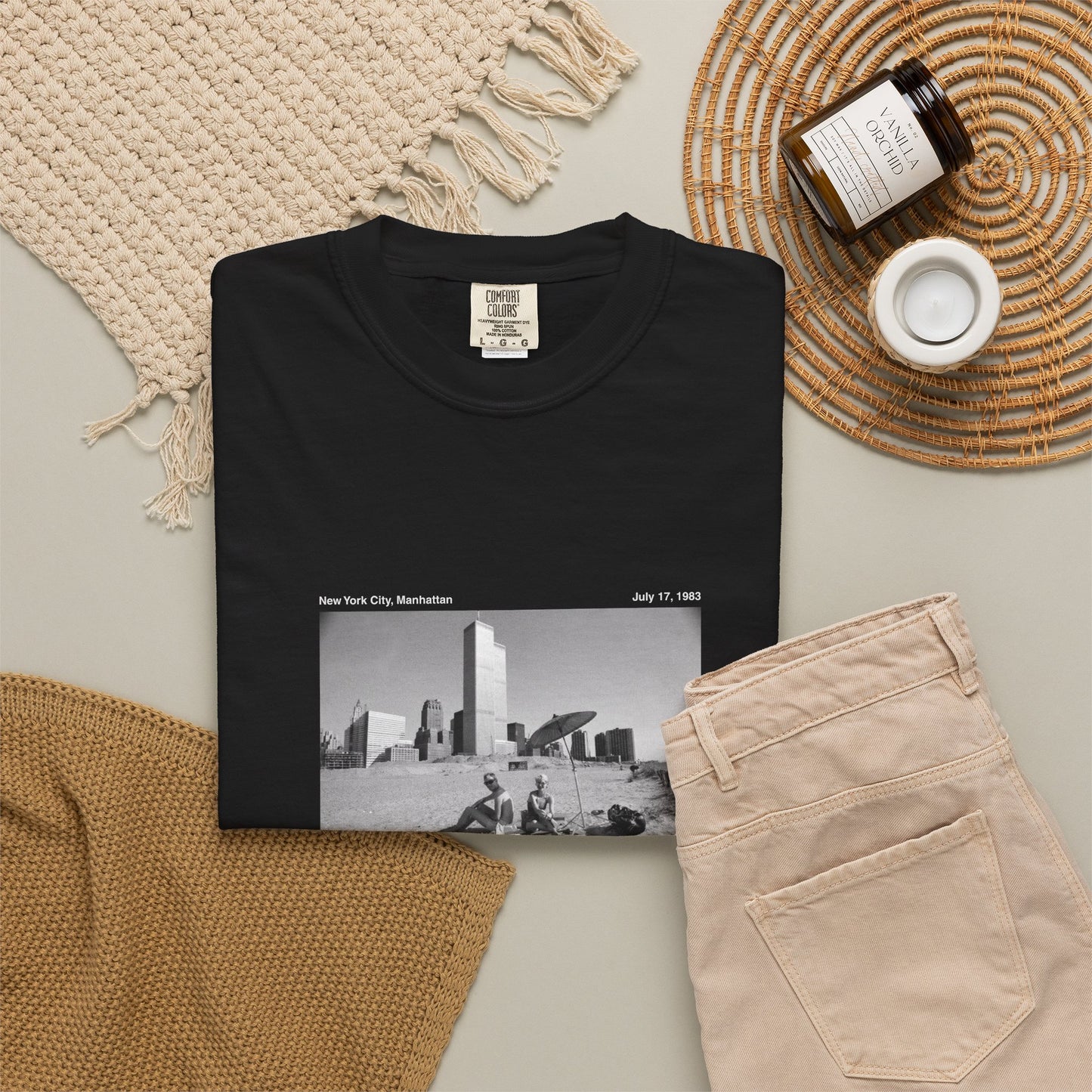 NYC Manhattan Summer Photograph 1980s Graphic T-Shirt