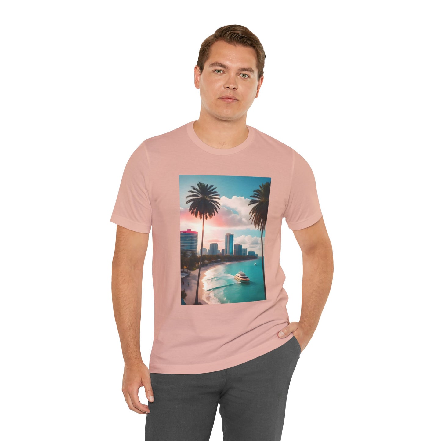 Miami Sunset Jersey Short Sleeve Tee