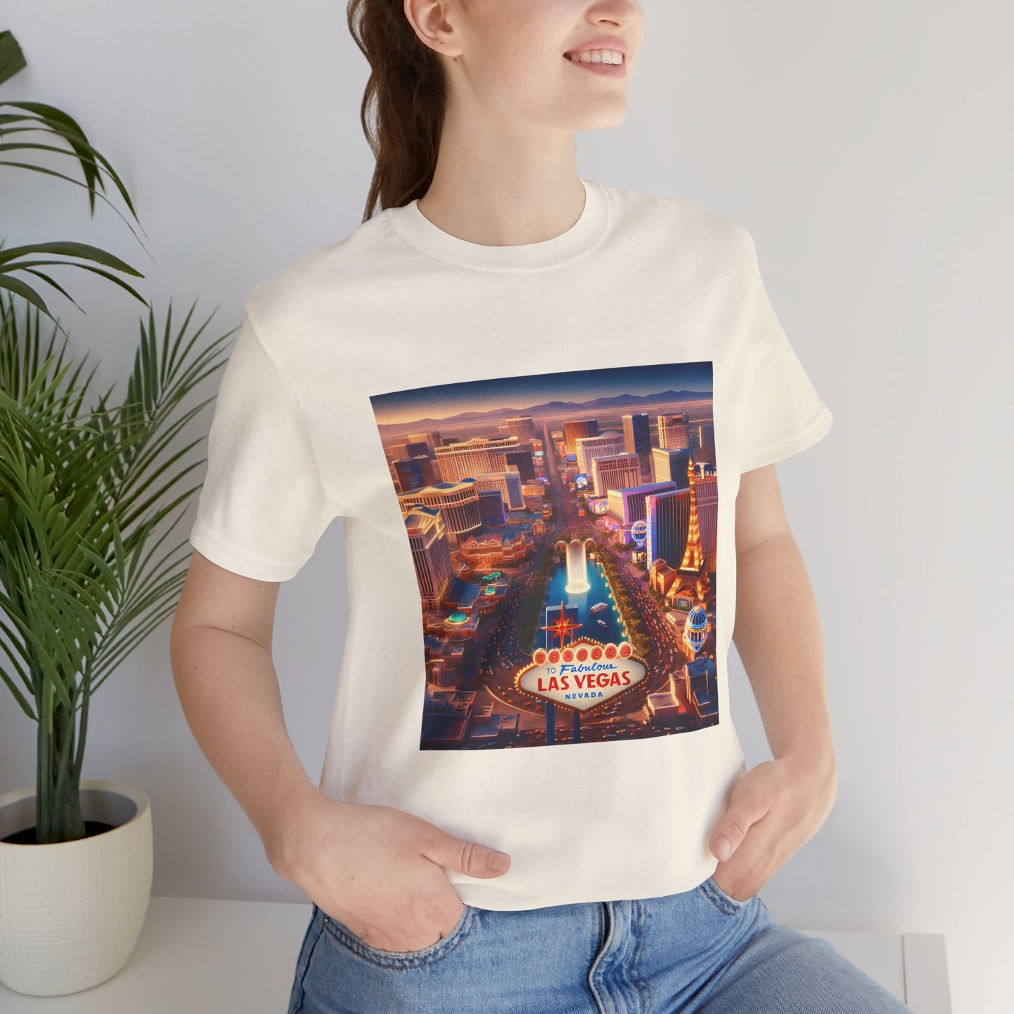 Las Vegas Sunset Disney Pixar Style Jersey Short Sleeve Tee