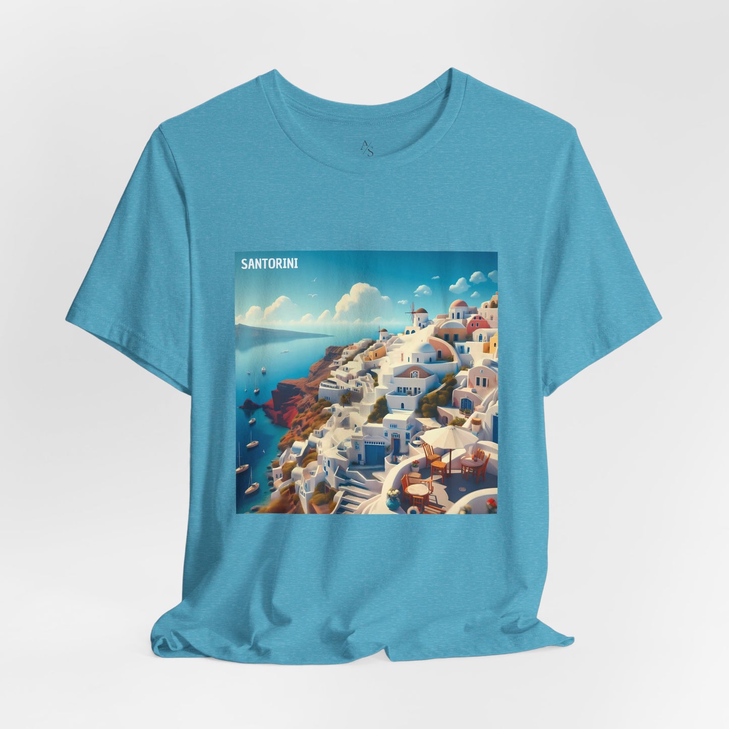 Santorini Oia Disney Pixar Style Jersey Short Sleeve Tee