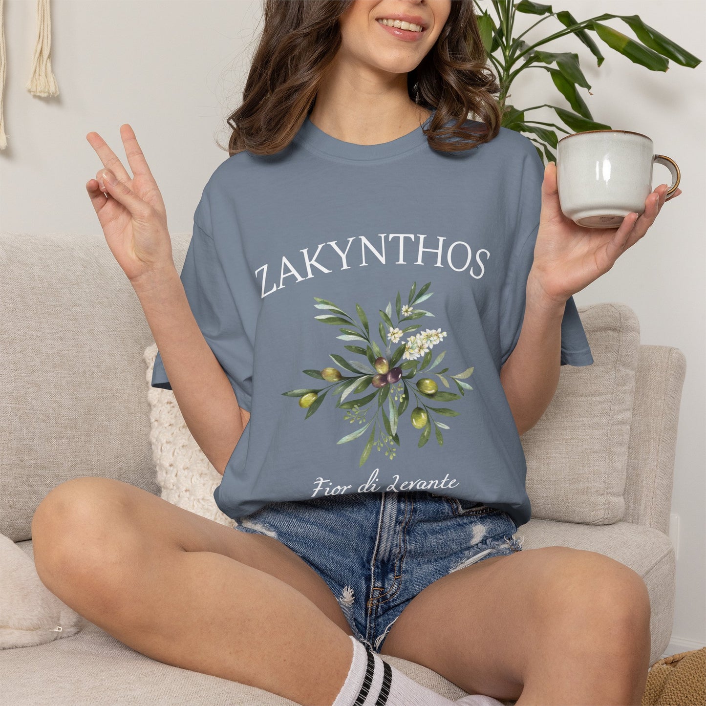 Zakynthos Floral Graphic T-Shirt - Greece Travel Tee