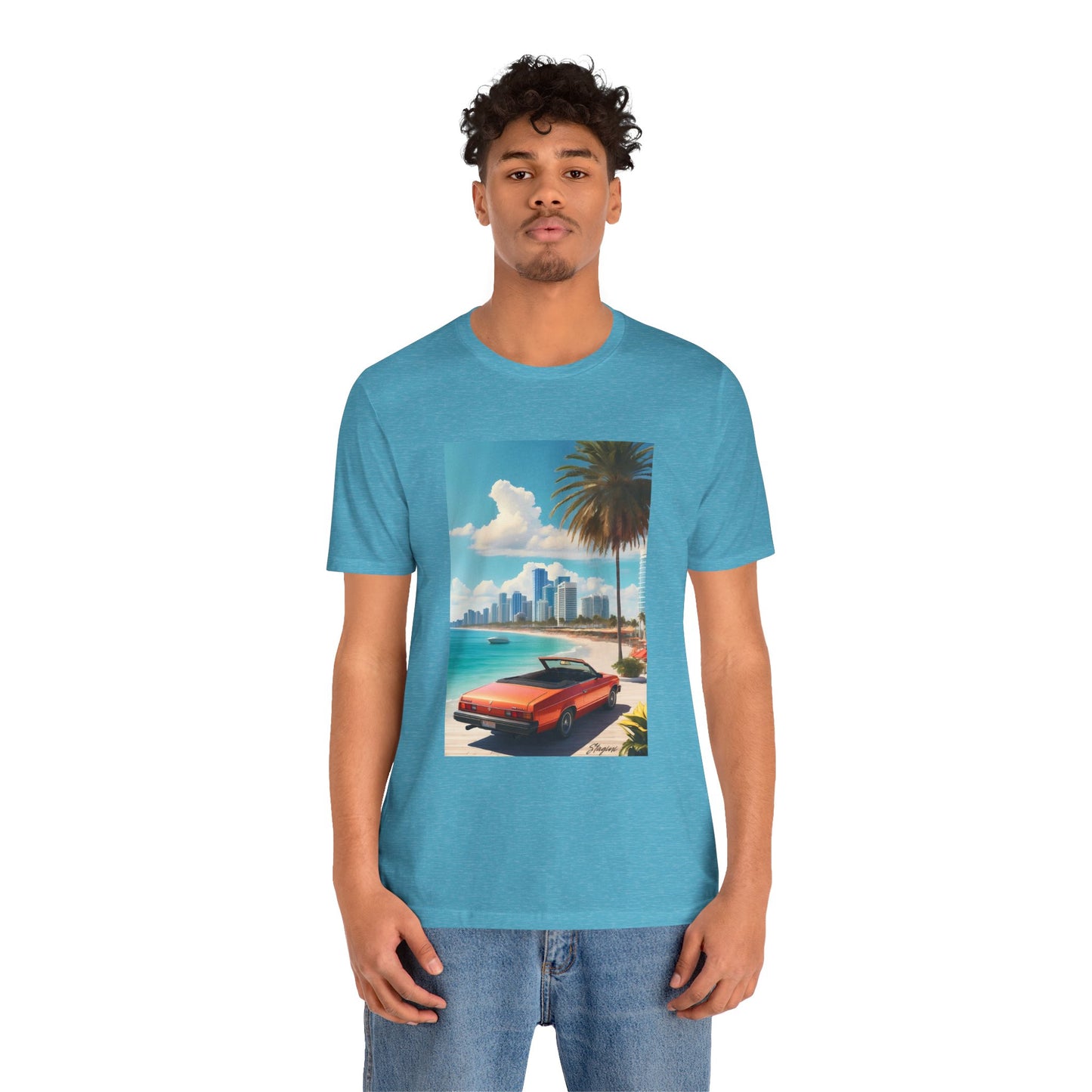 Car On The Beach Jersey Short Sleeve Tee