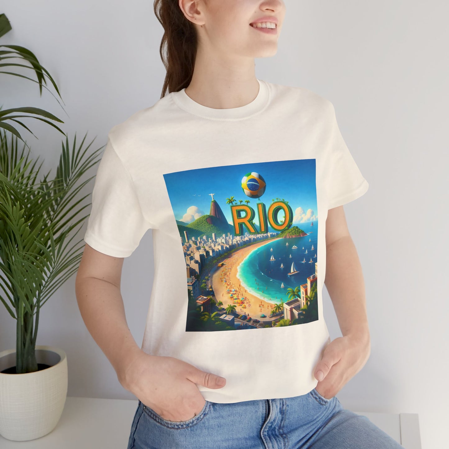 Rio Copacabana Beach Disney Pixar Style Jersey Short Sleeve Tee