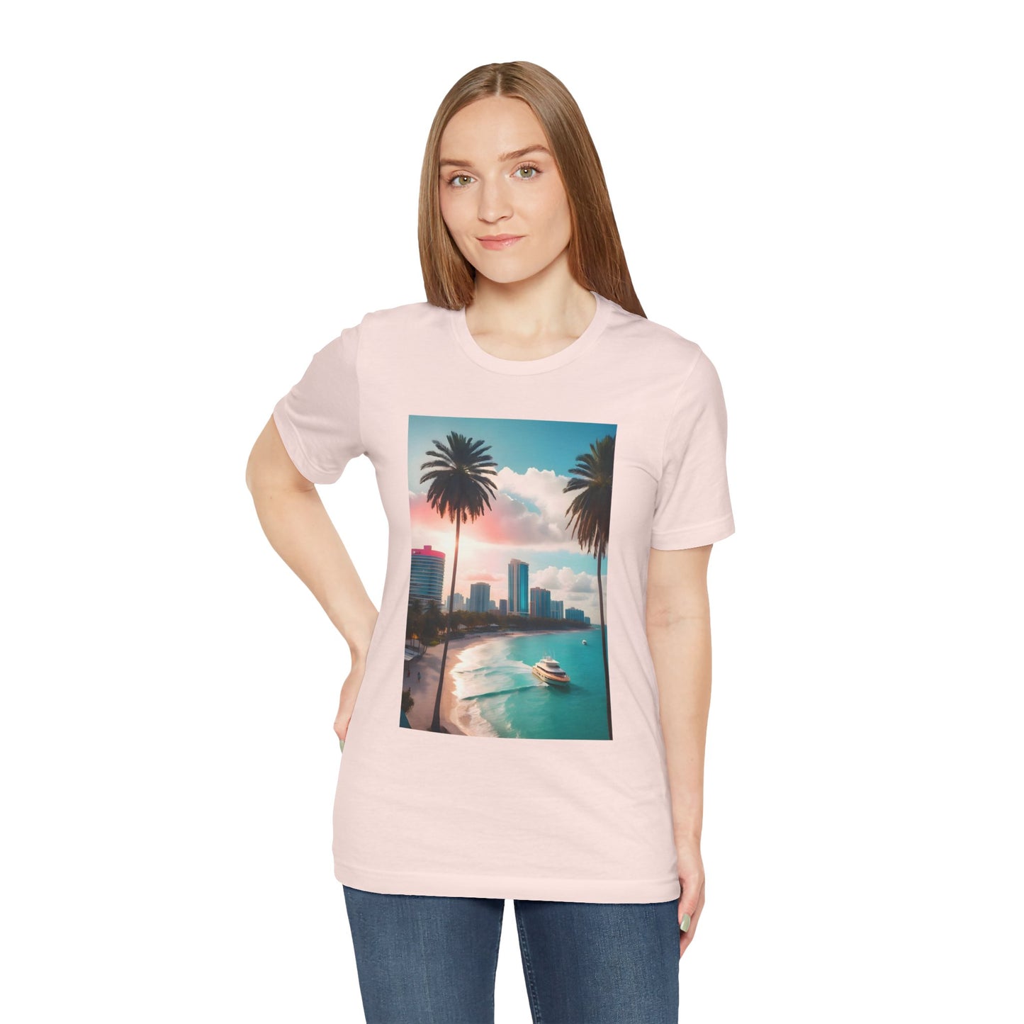 Miami Sunset Jersey Short Sleeve Tee