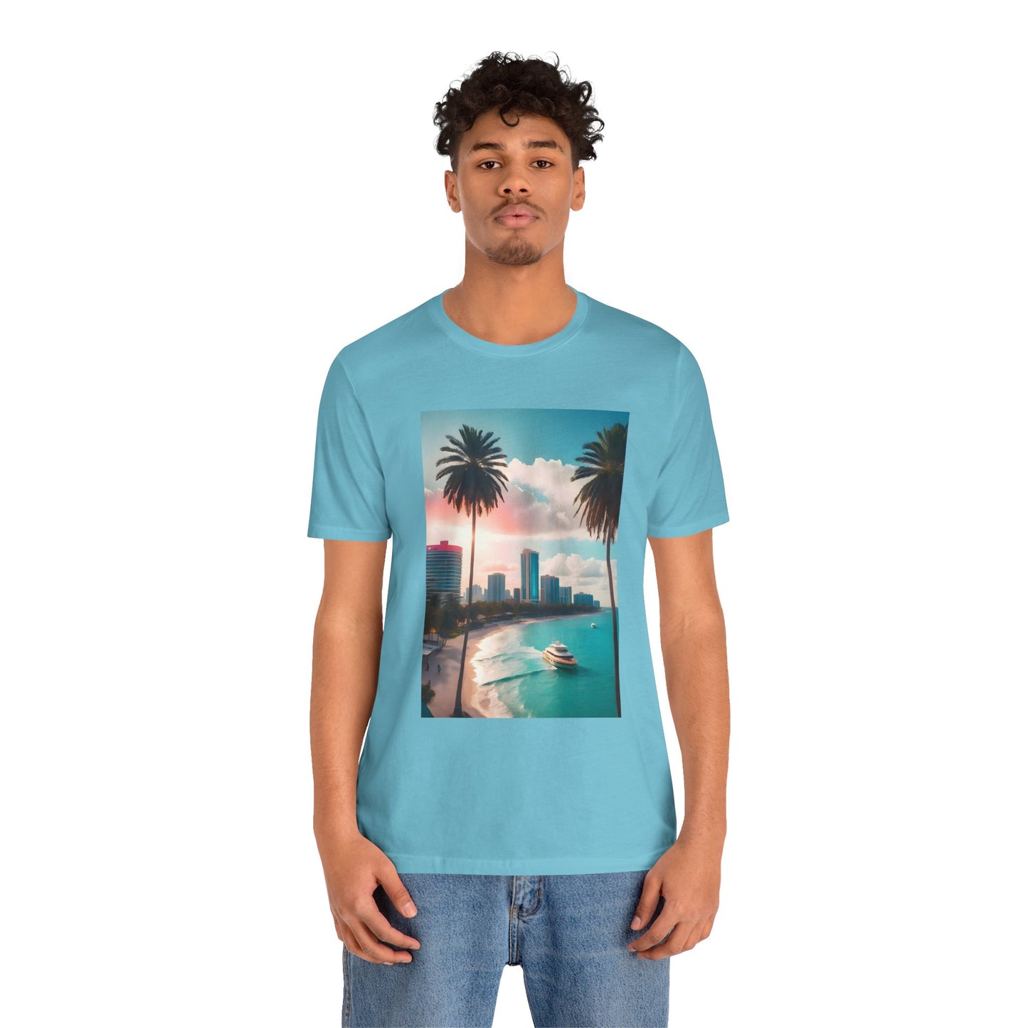 Miami Sunset Jersey Short Sleeve Tee