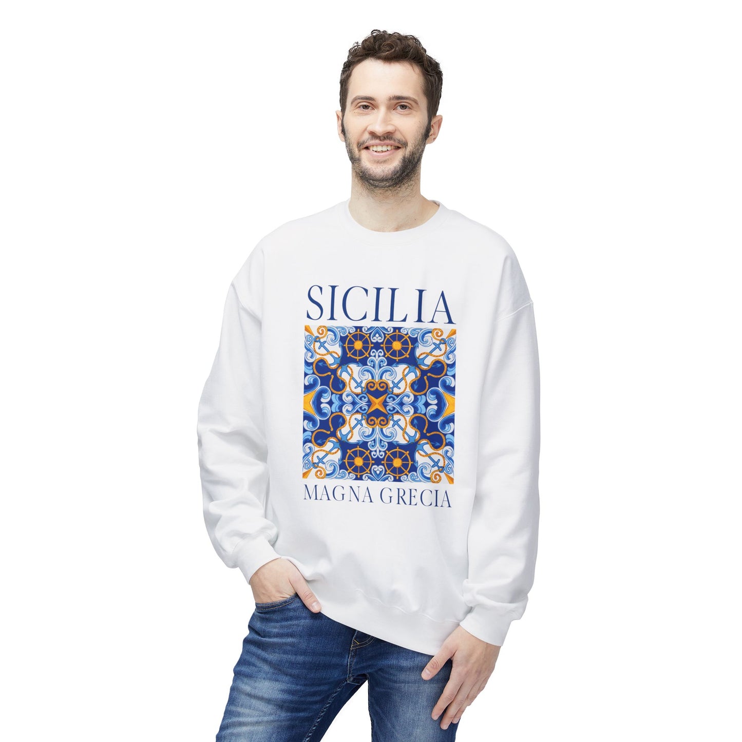 Sicily Italy Vintage Mosaic Graphic Sweatshirt
