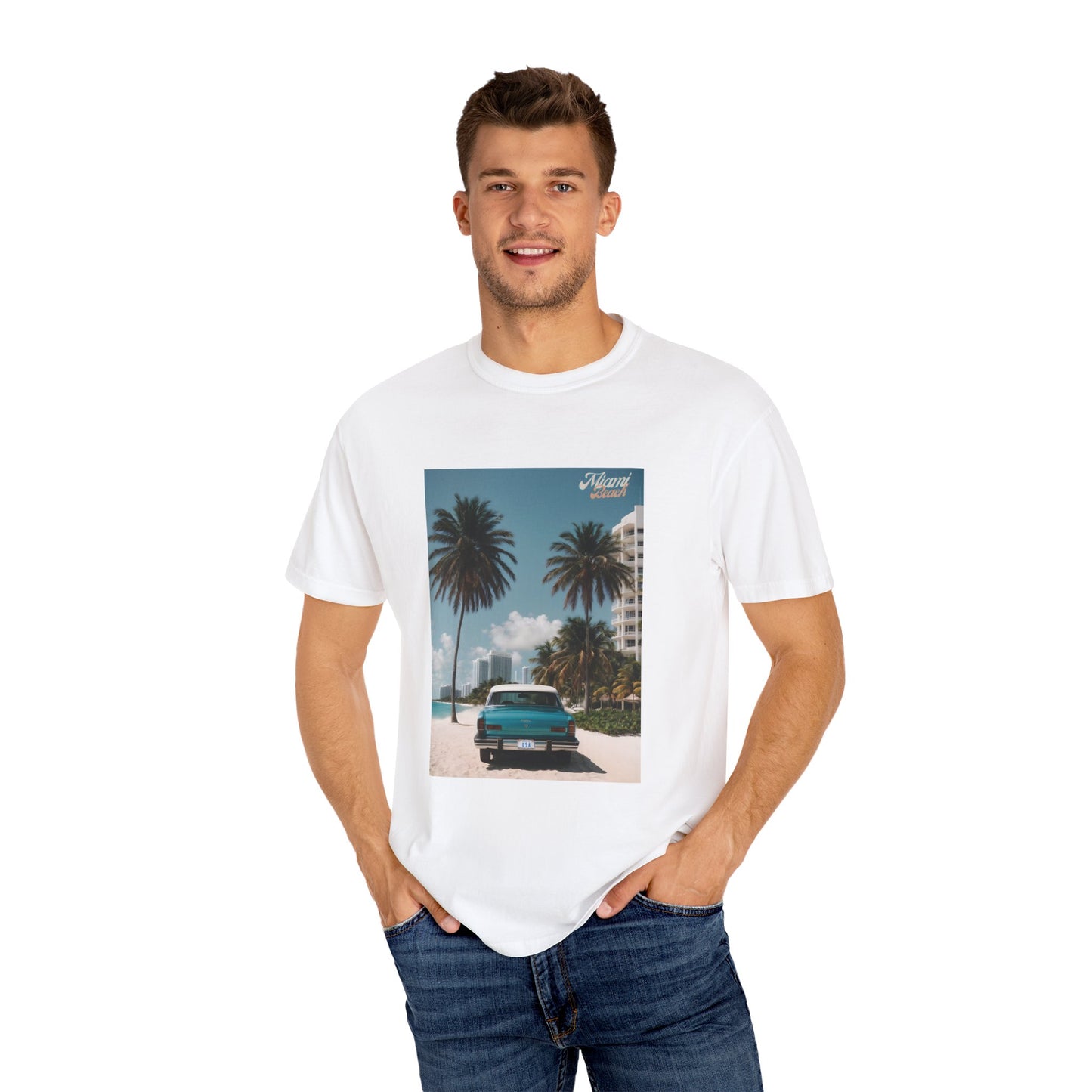 Miami Beach Vintage Car Graphic T-Shirt