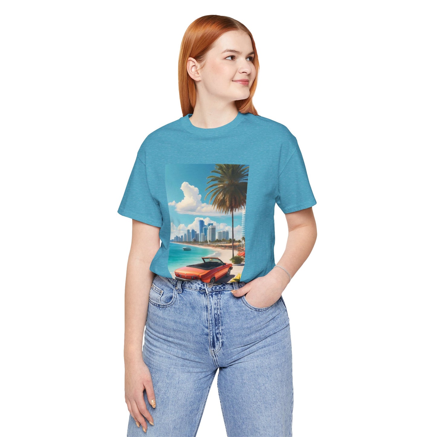 Car On The Beach Jersey Short Sleeve Tee