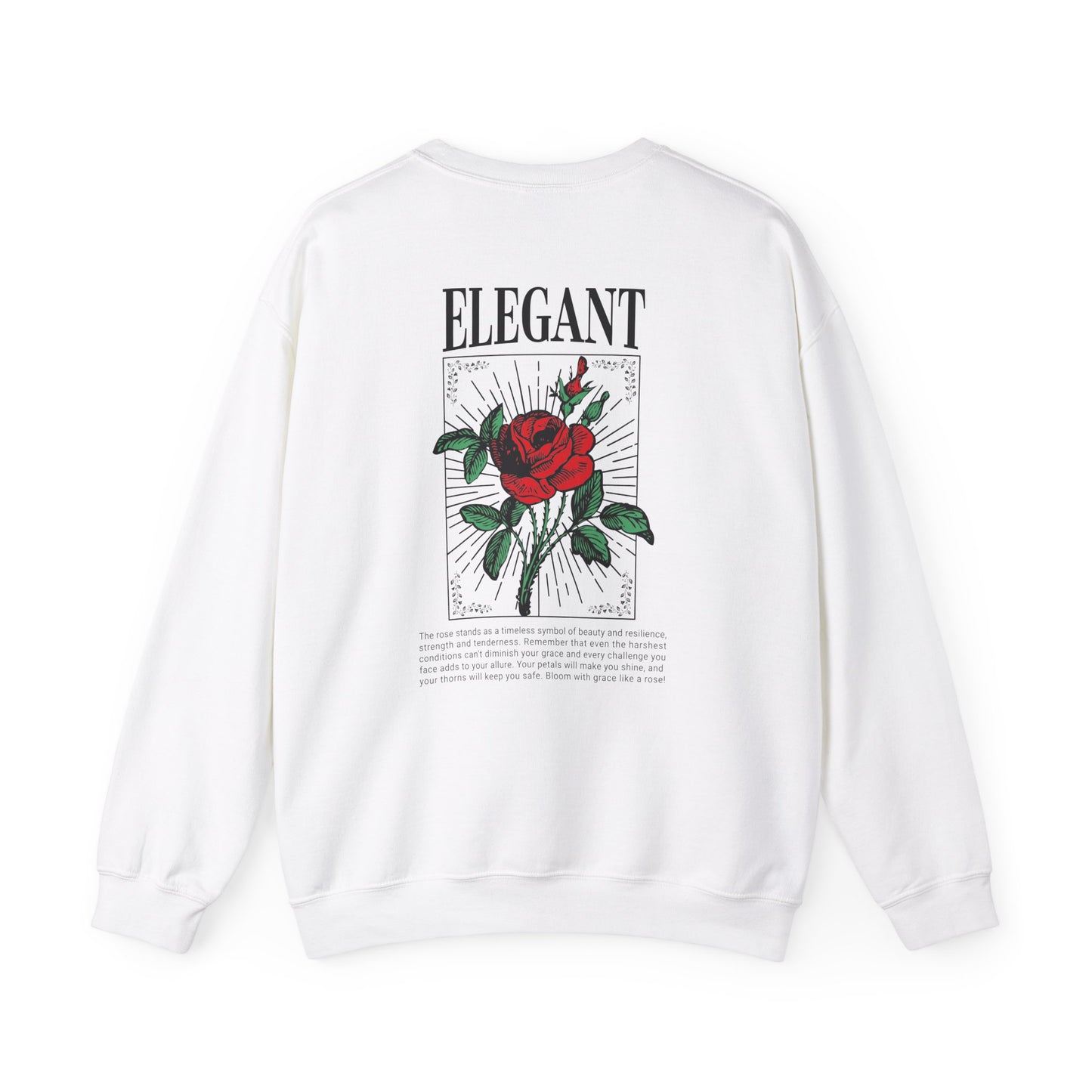 Elegant Rose Heavy Graphic Sweatshirt