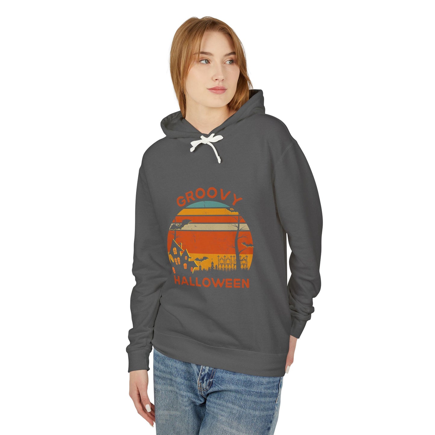 Groovy Halloween Lightweight Hooded Sweatshirt