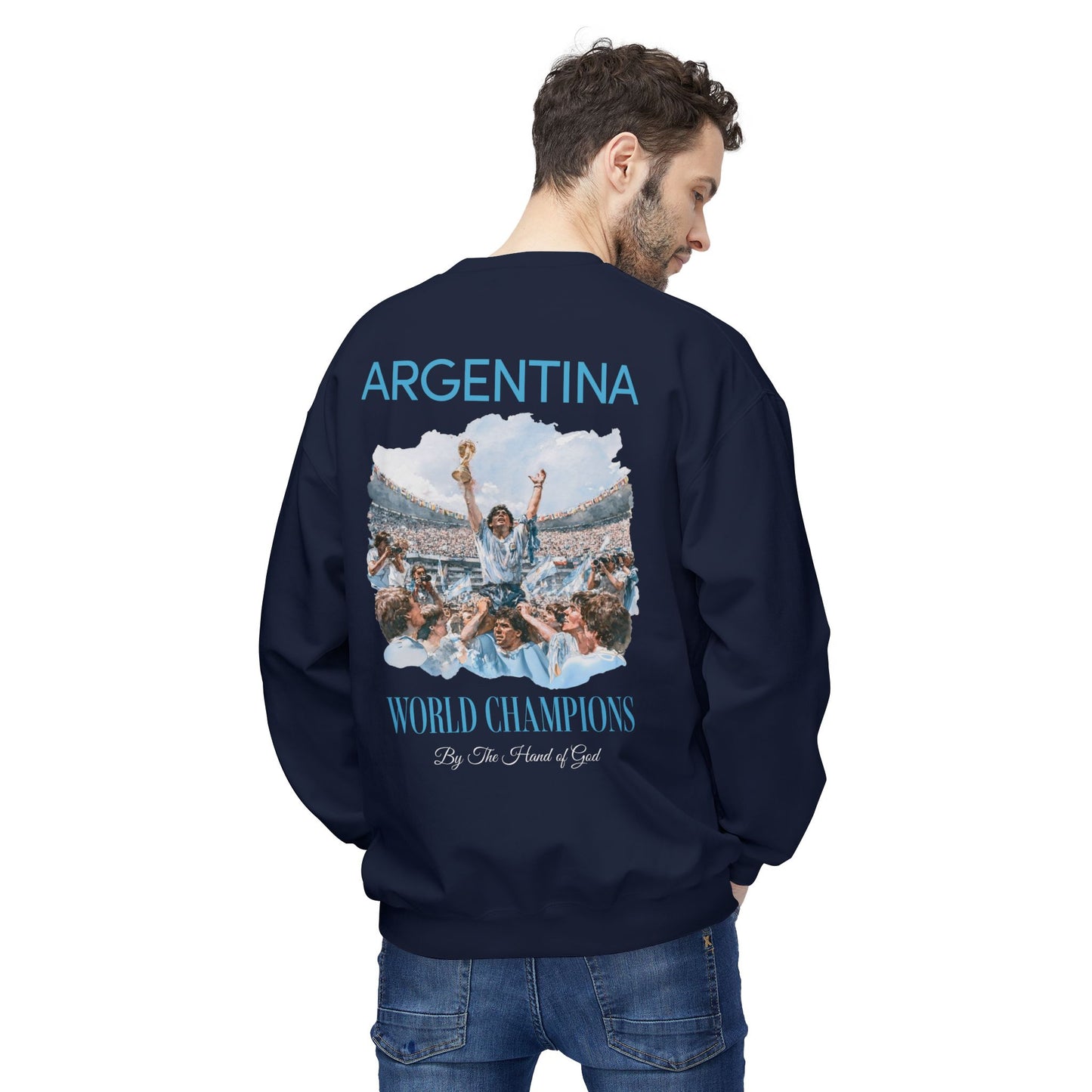 Argentina Football World Champions Mexico '86 Retro Graphic Sweatshirt
