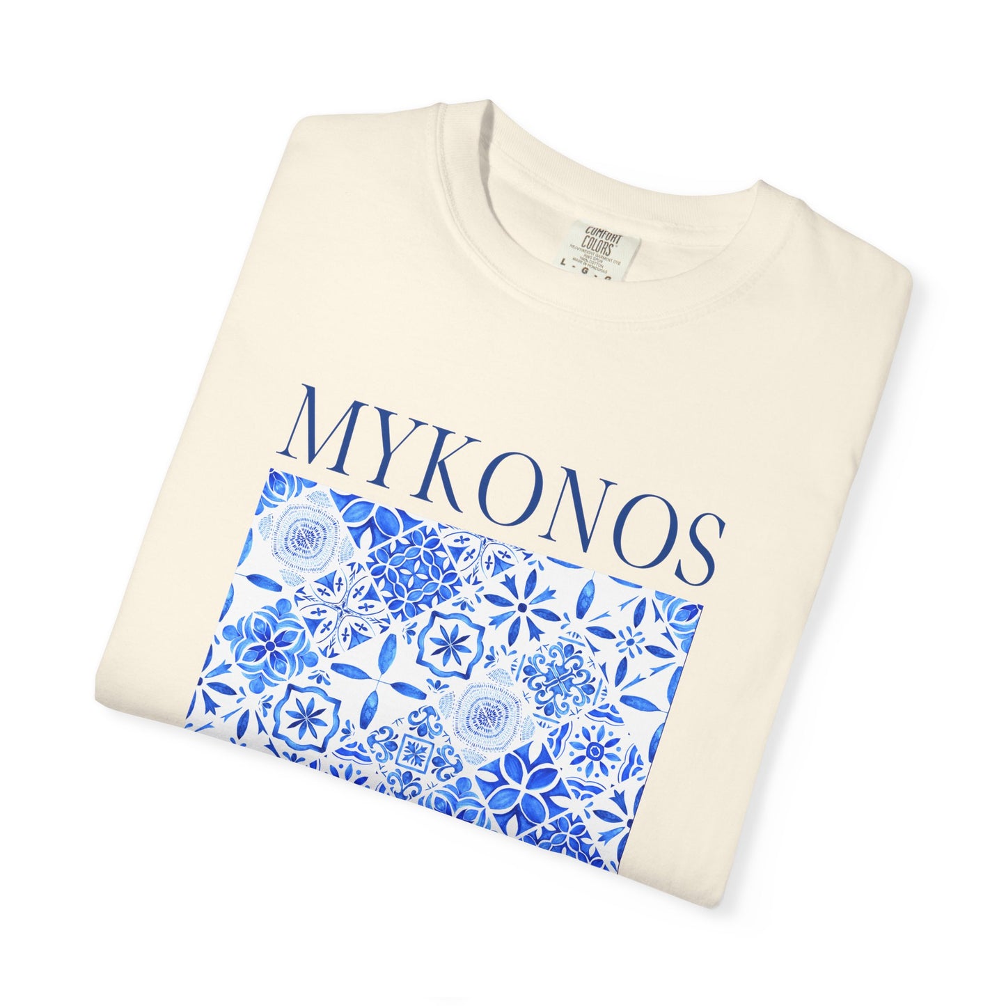 Mykonos Vintage Mosaic Graphic T-Shirt - Greece Travel Tee