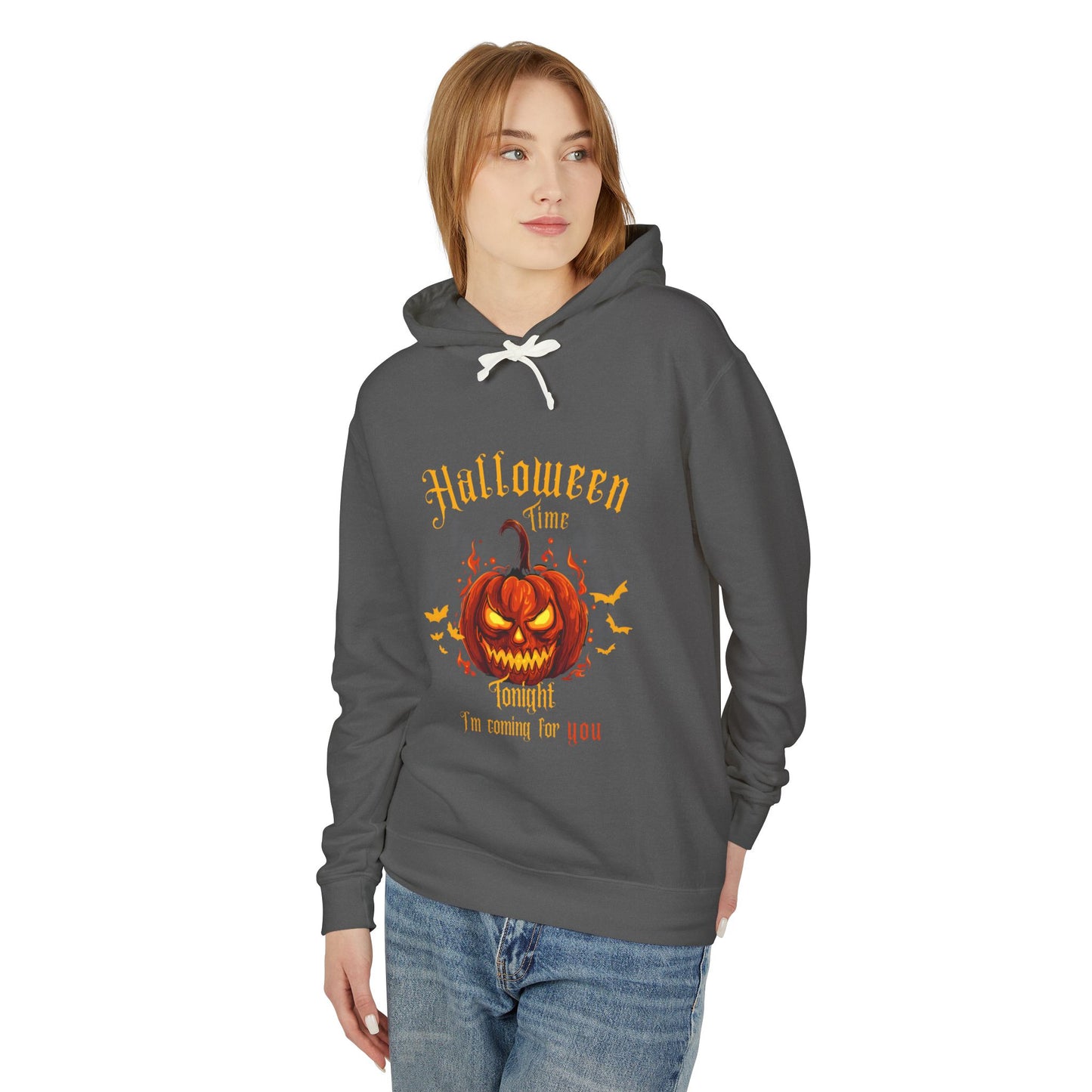 Scary Pumpkin Lightweight Hooded Sweatshirt