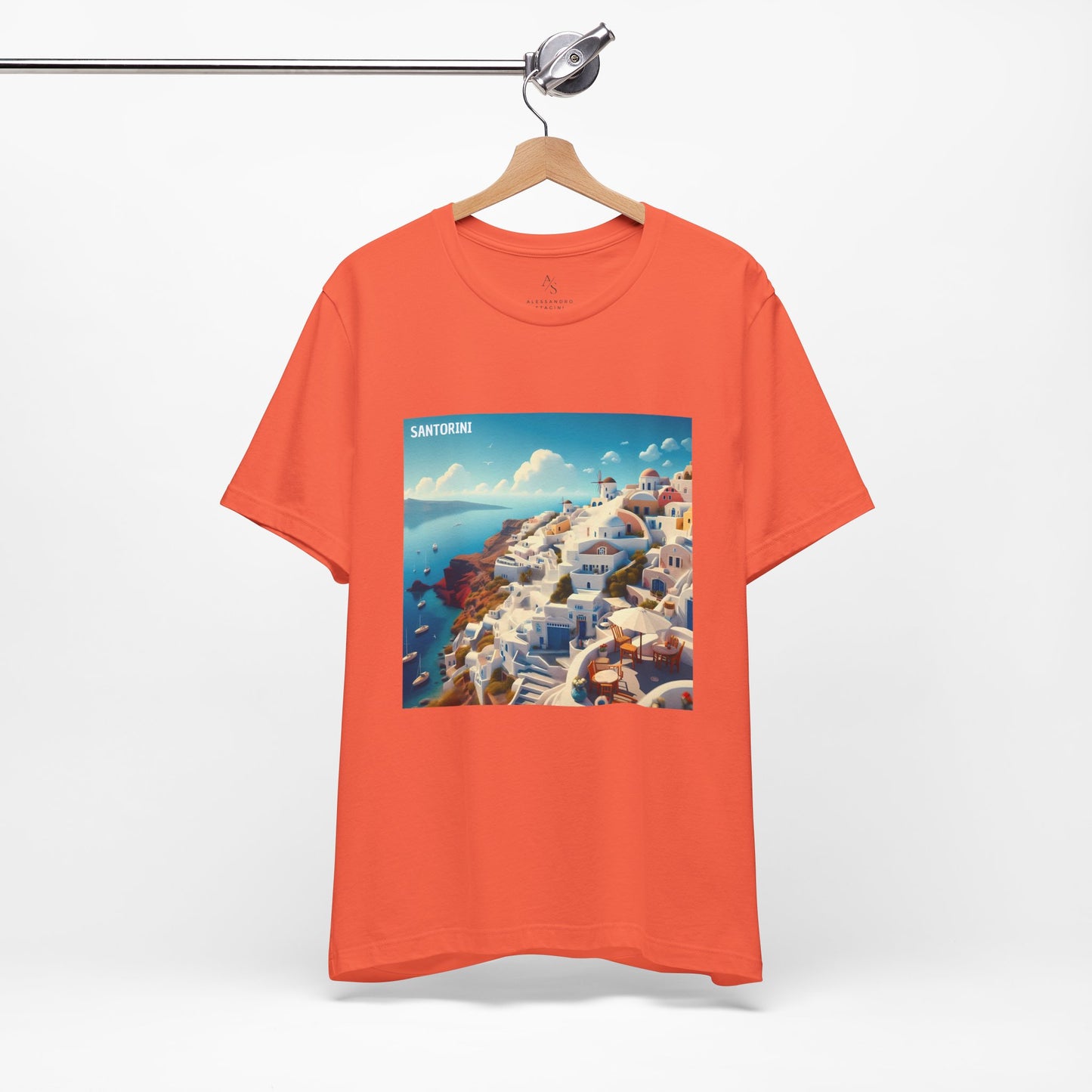 Santorini Oia Disney Pixar Style Jersey Short Sleeve Tee