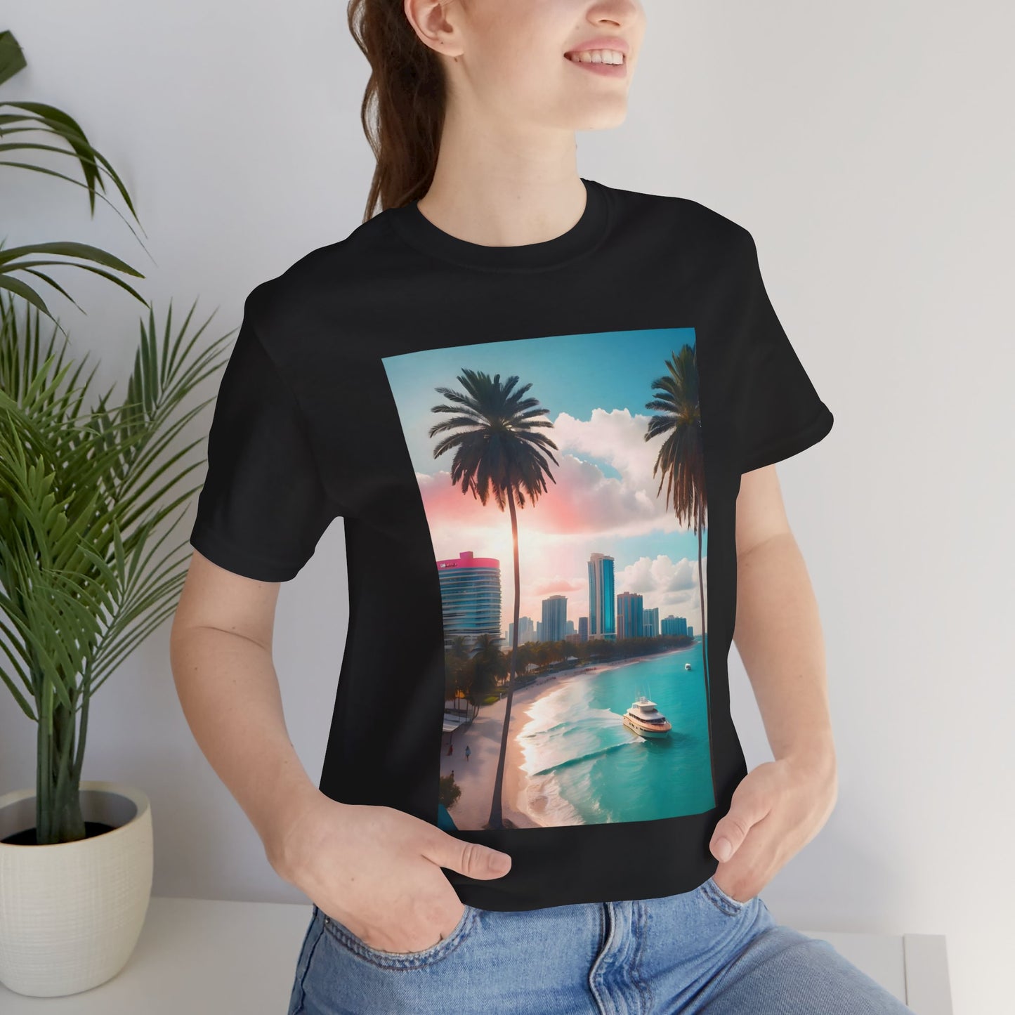 Miami Sunset Jersey Short Sleeve Tee