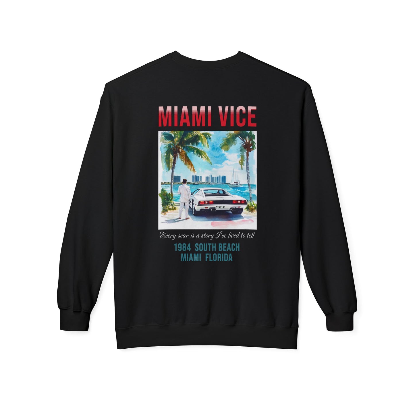 Miami Vice Midweight Softstyle Fleece Crewneck Sweatshirt